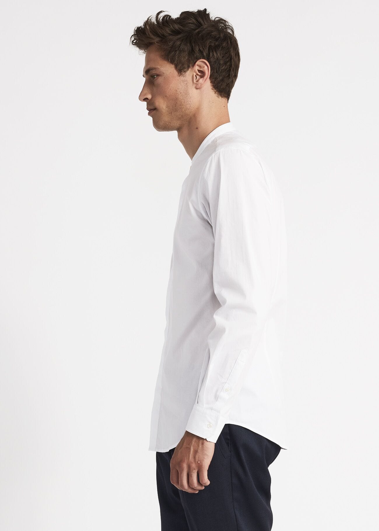 White shirt with Mandarin collar