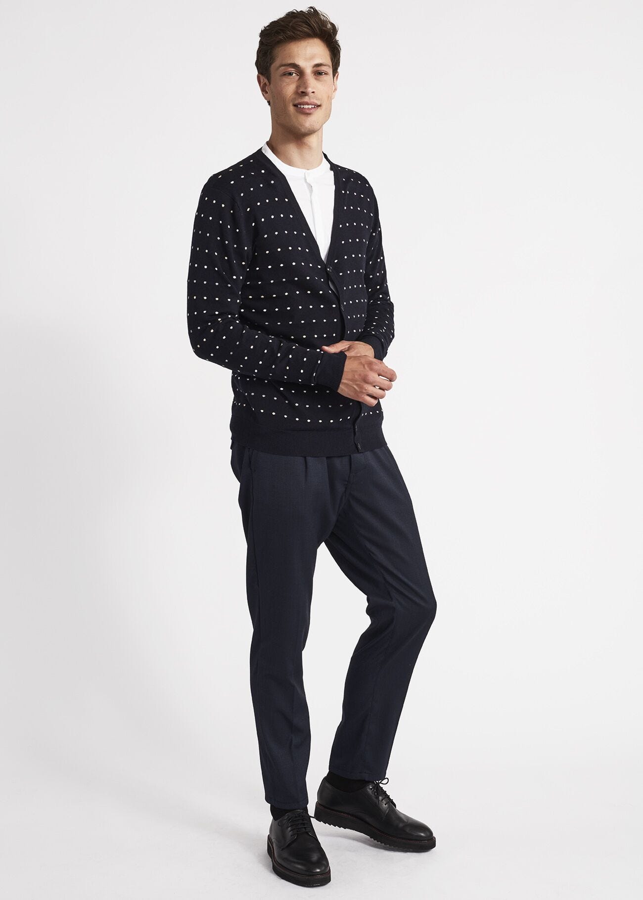 White shirt with Mandarin collar
