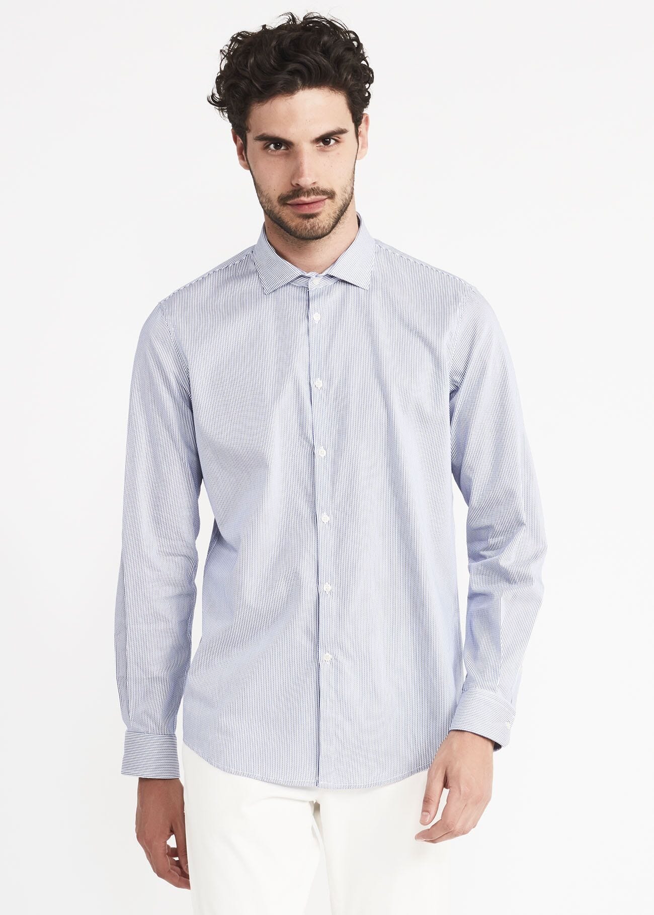 Pinstripe cotton shirt
