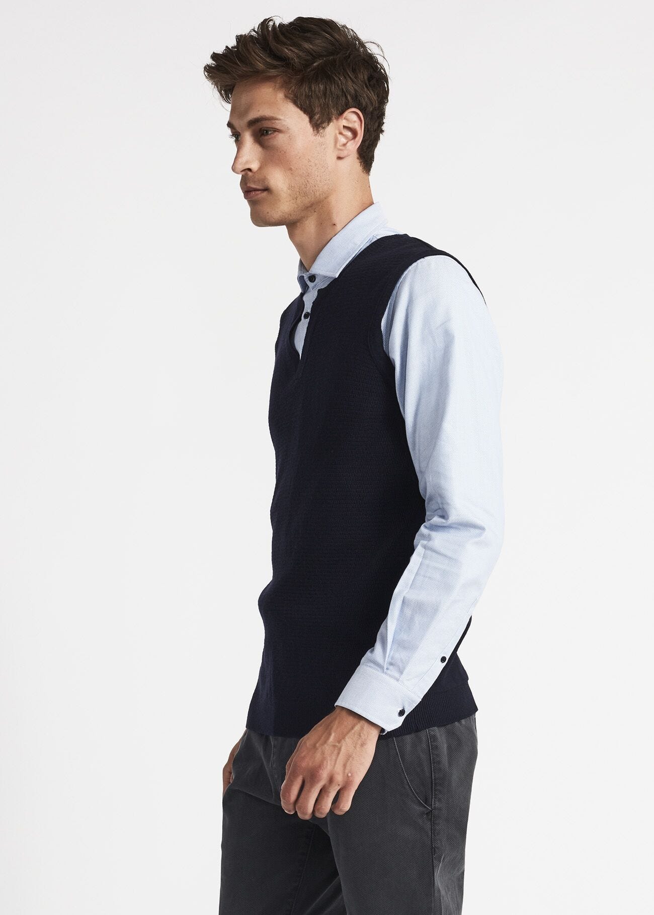 Wool blend gilet