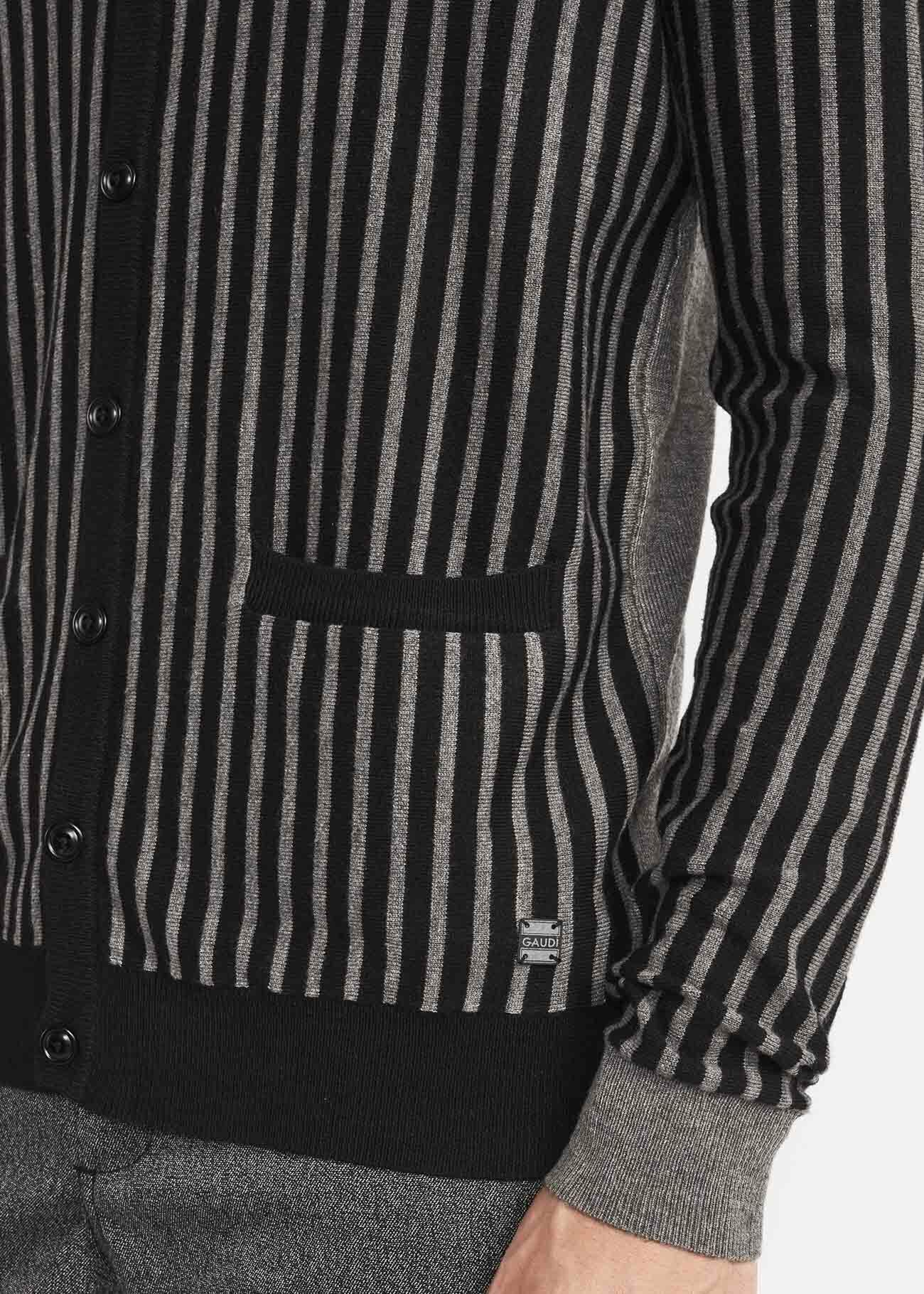 Cardigan with vertical stripes