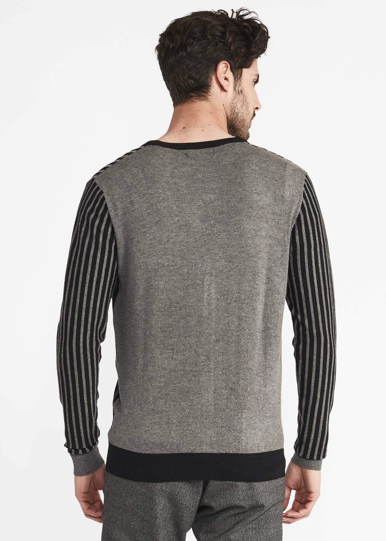 Cardigan with vertical stripes