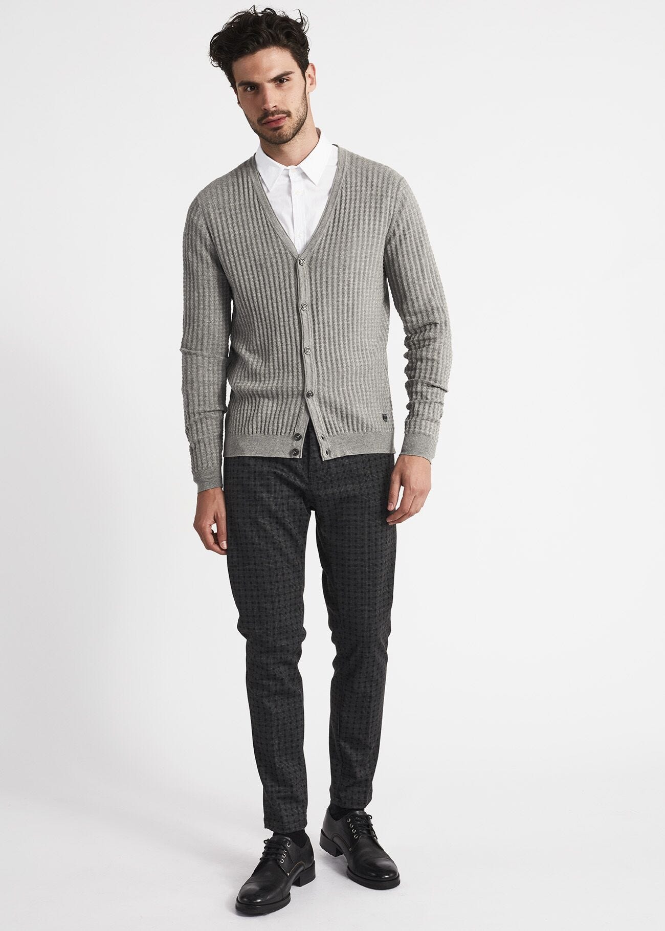 Viscose and cotton blend cardigan