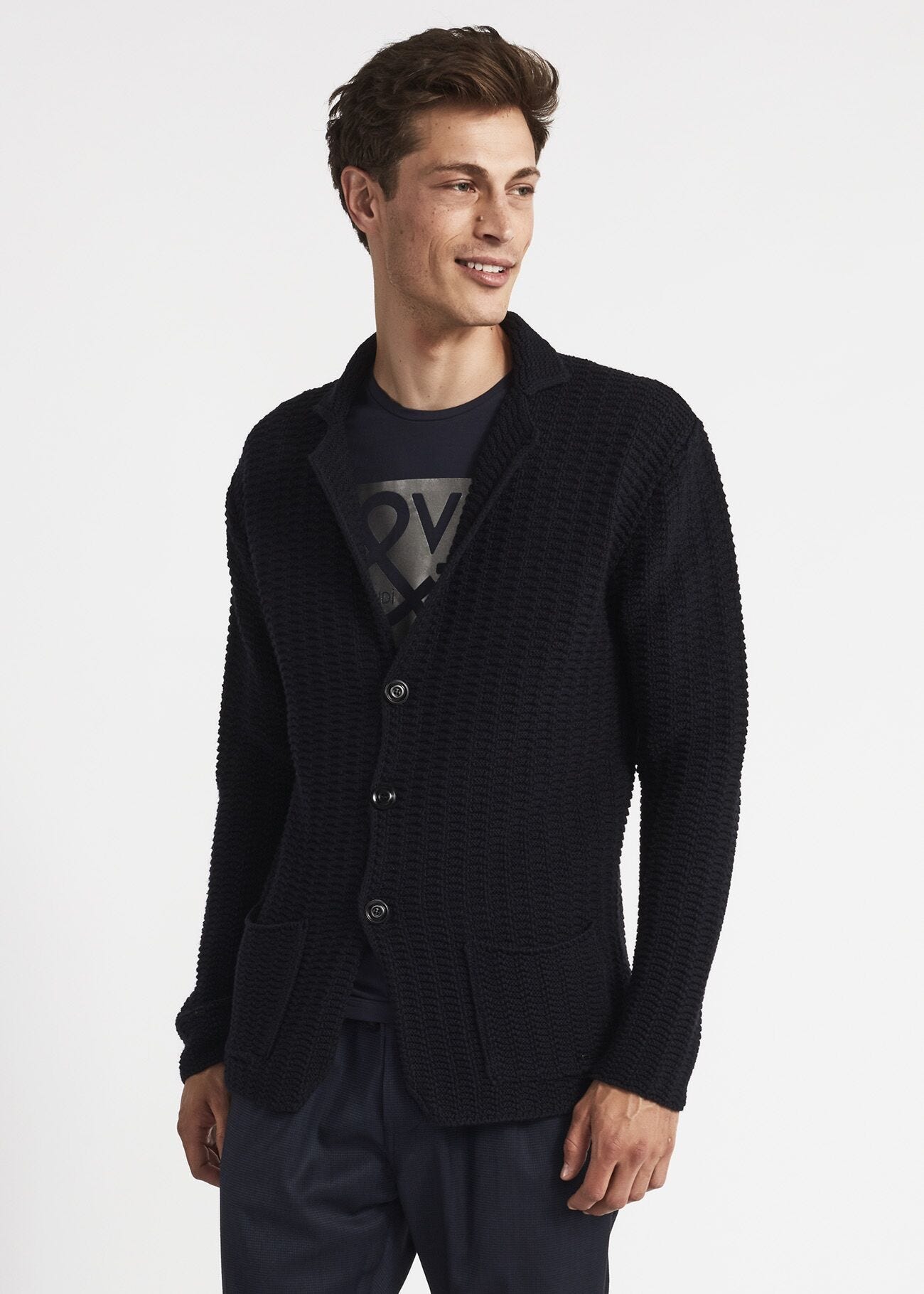 Cardigan with patch pockets