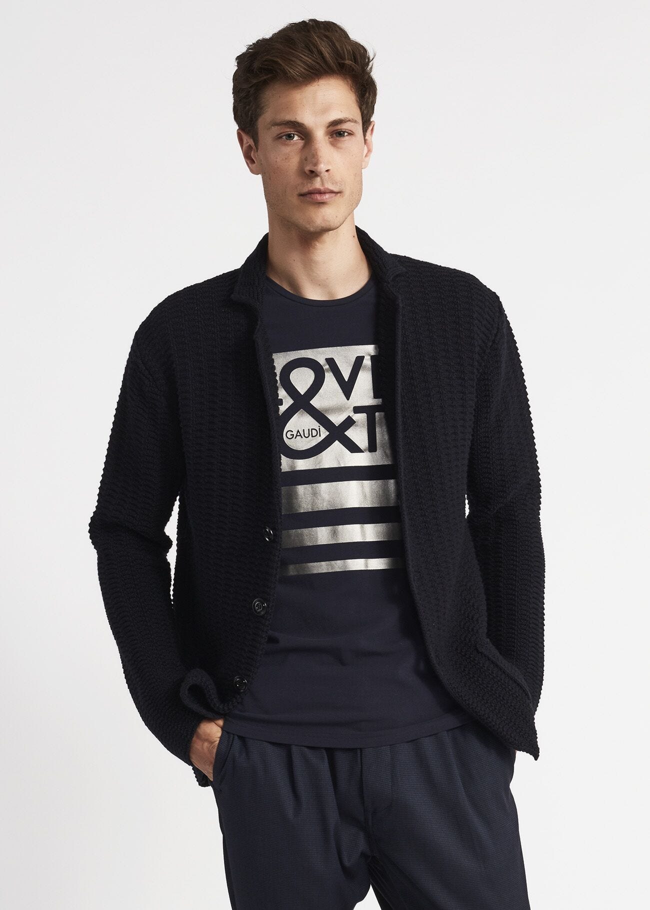 Cardigan with patch pockets