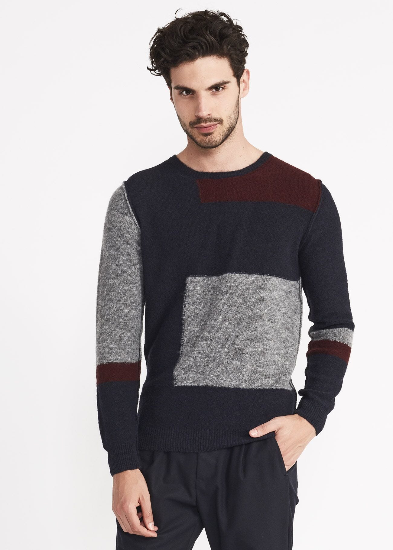 Maglia con intarsio color block