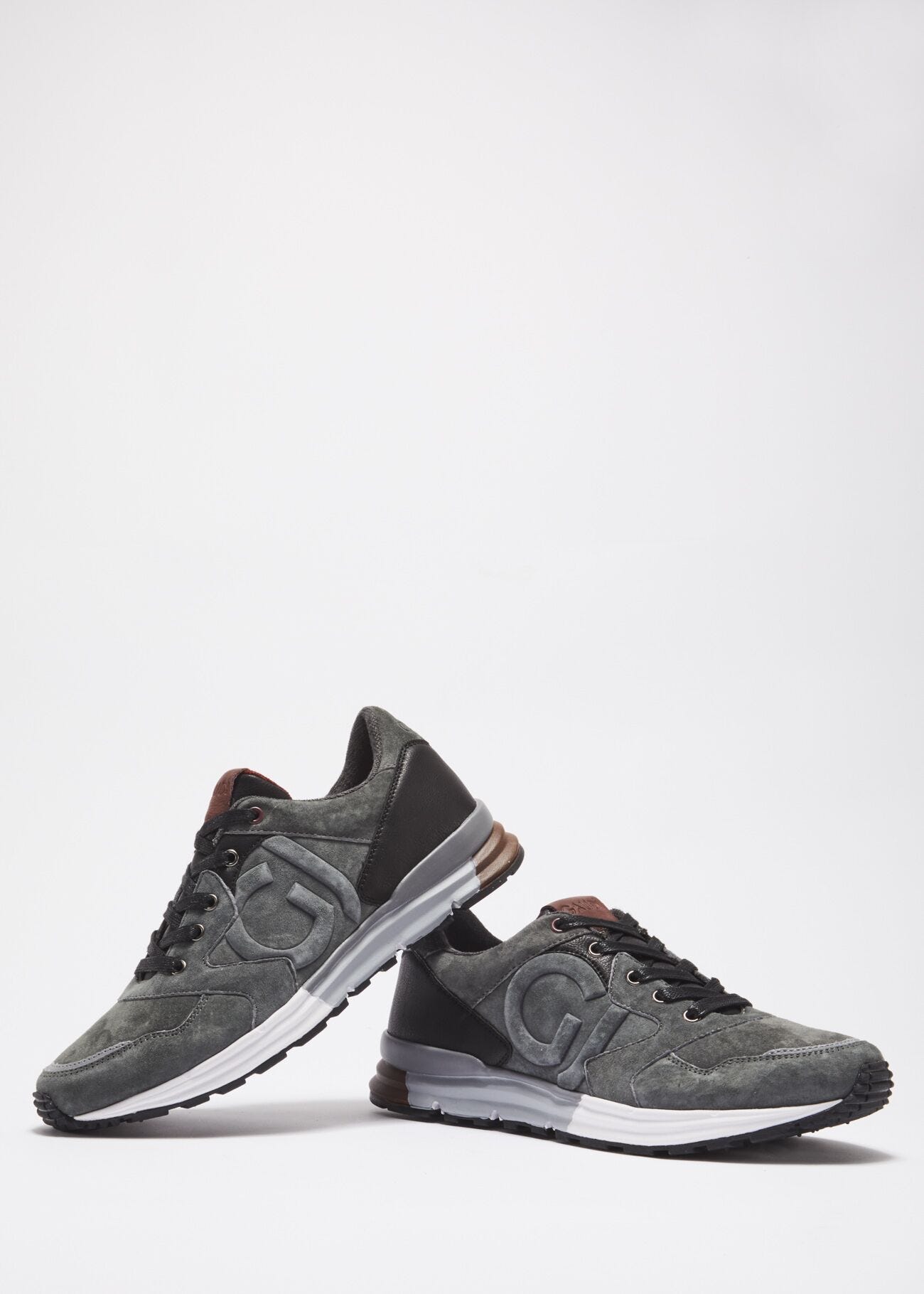 Suede leather trainers