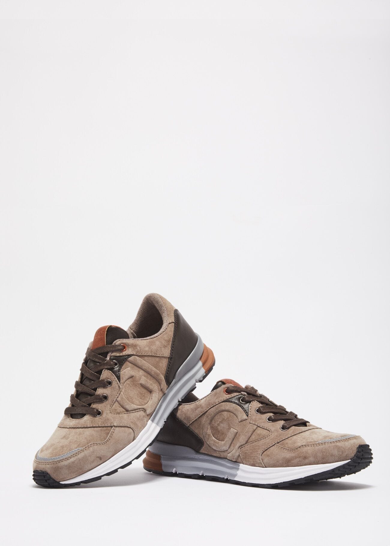 Suede leather trainers