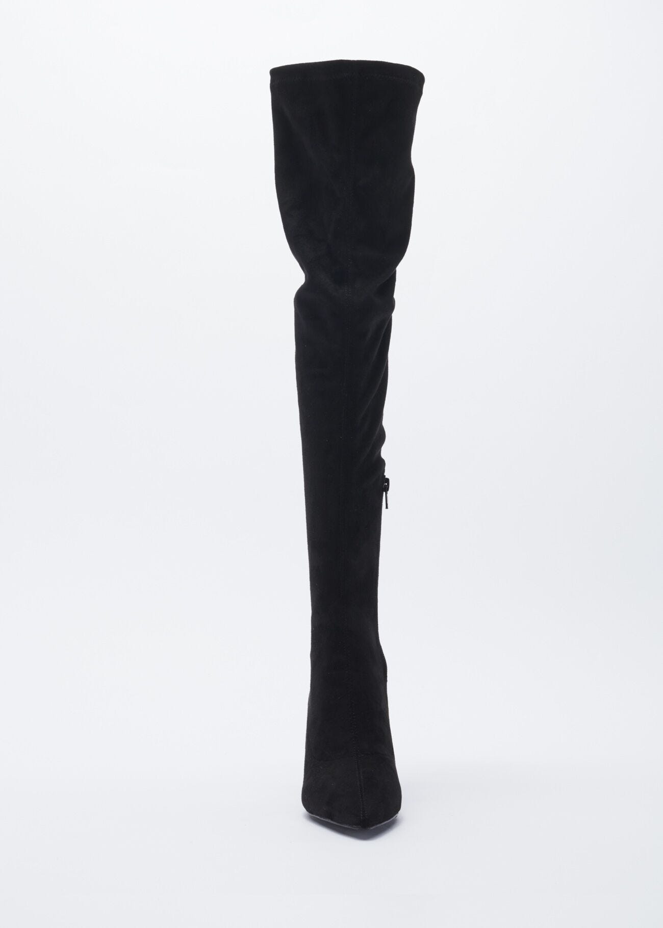 Thigh high boot in faux suede
