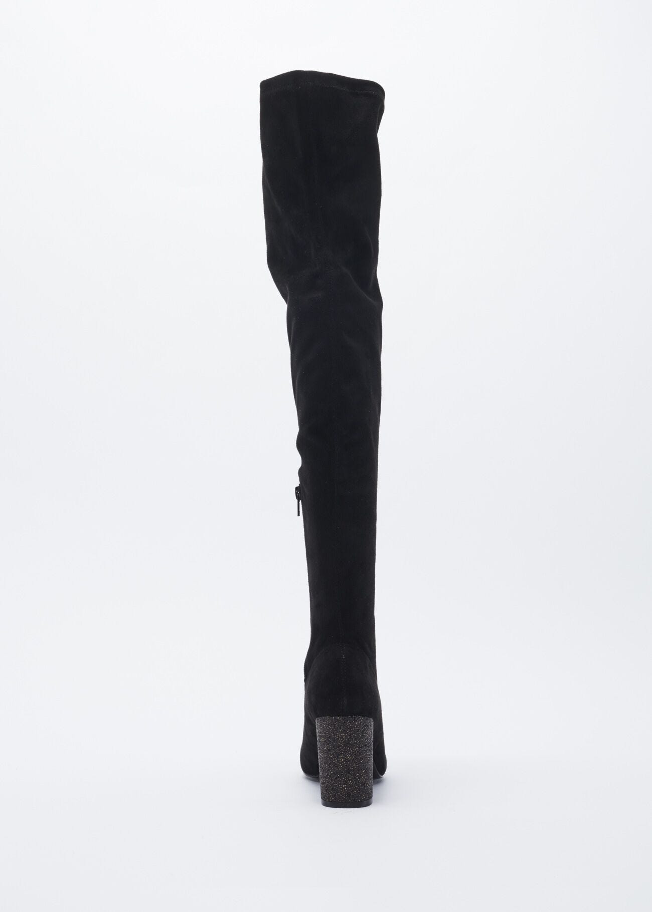 Thigh high boot in faux suede