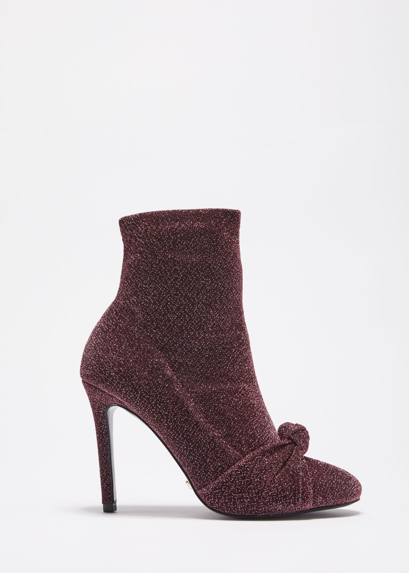Low boot in lurex with decorative knot