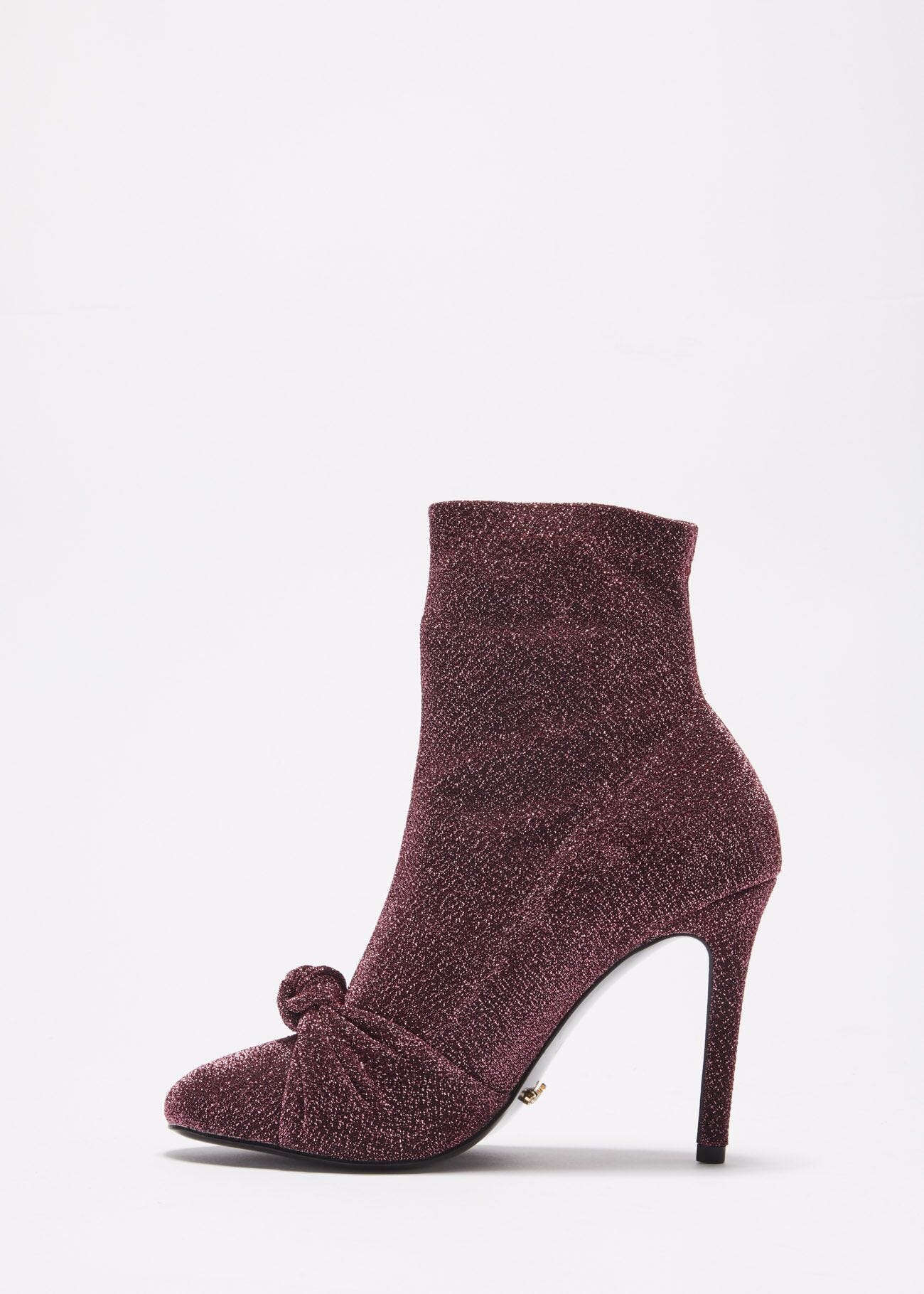 Low boot in lurex with decorative knot