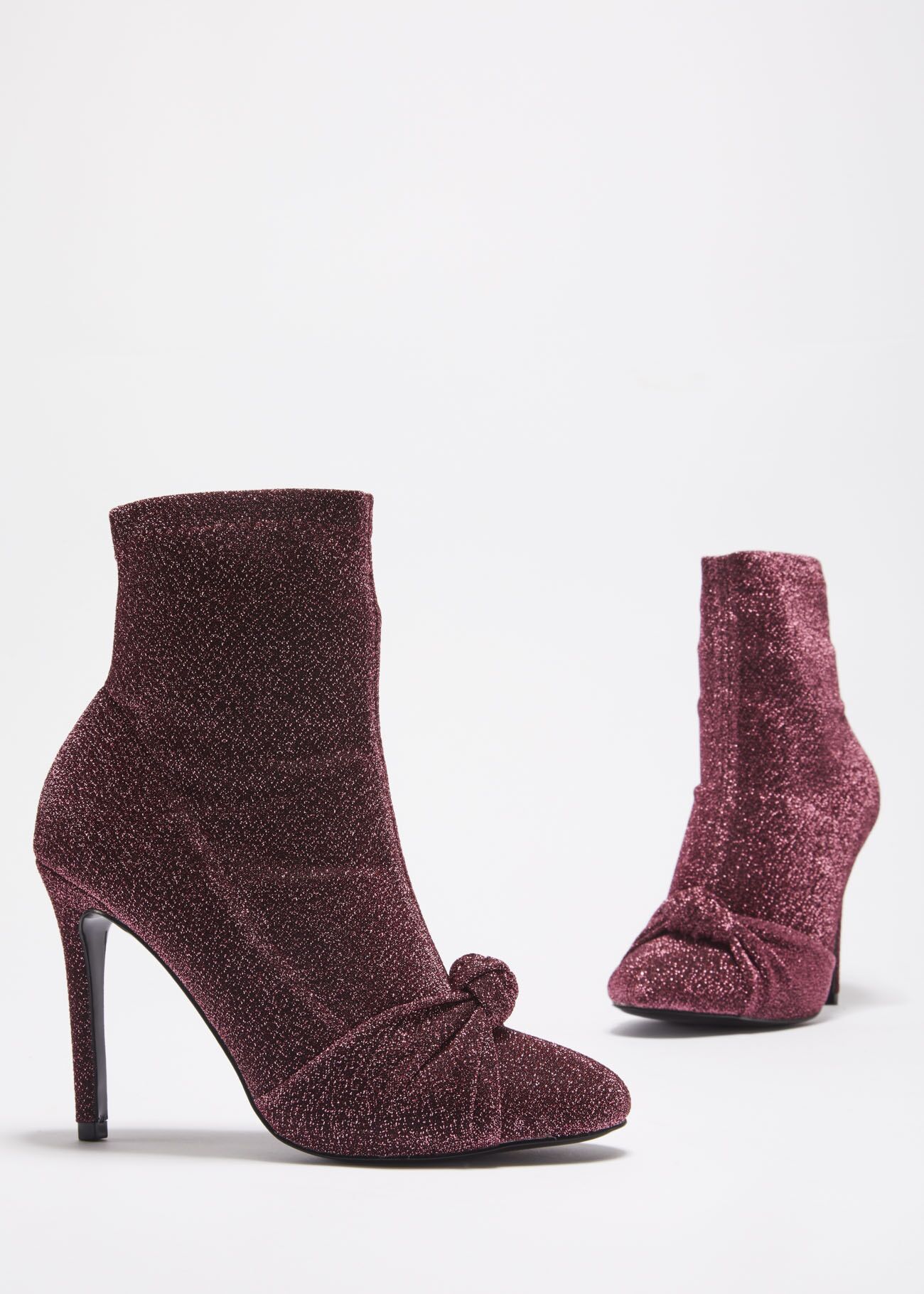 Low boot in lurex with decorative knot