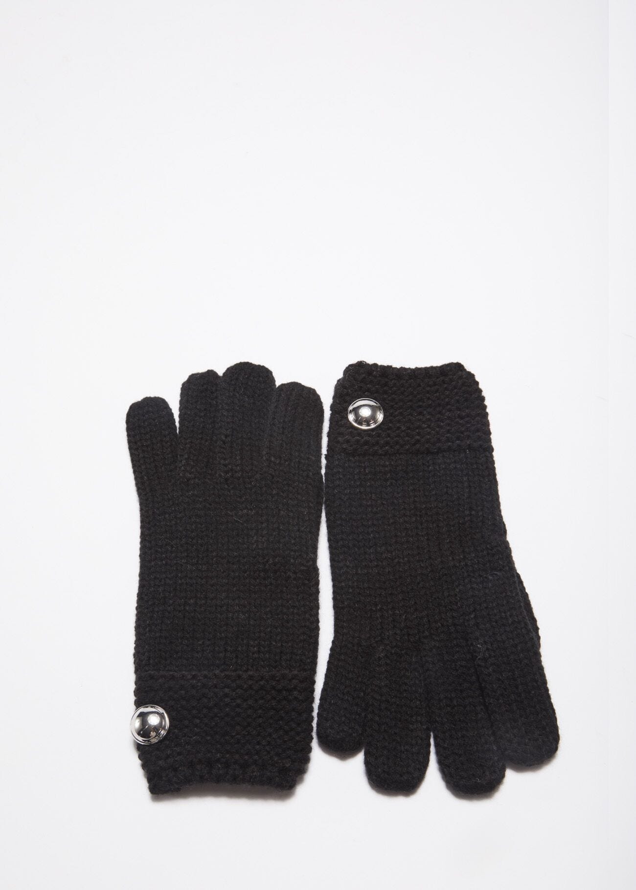 Knit gloves with buttons