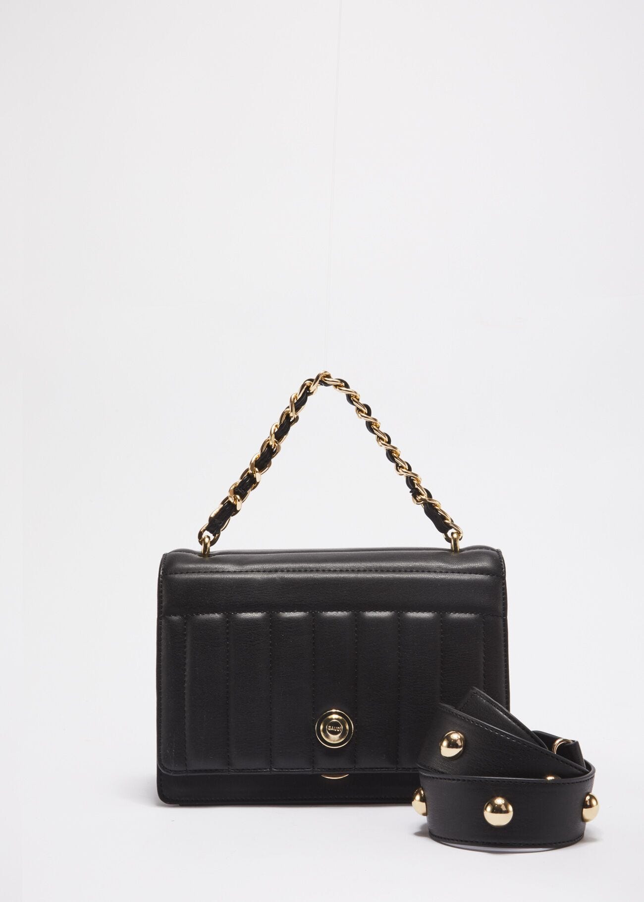 Strap in quilted faux leather