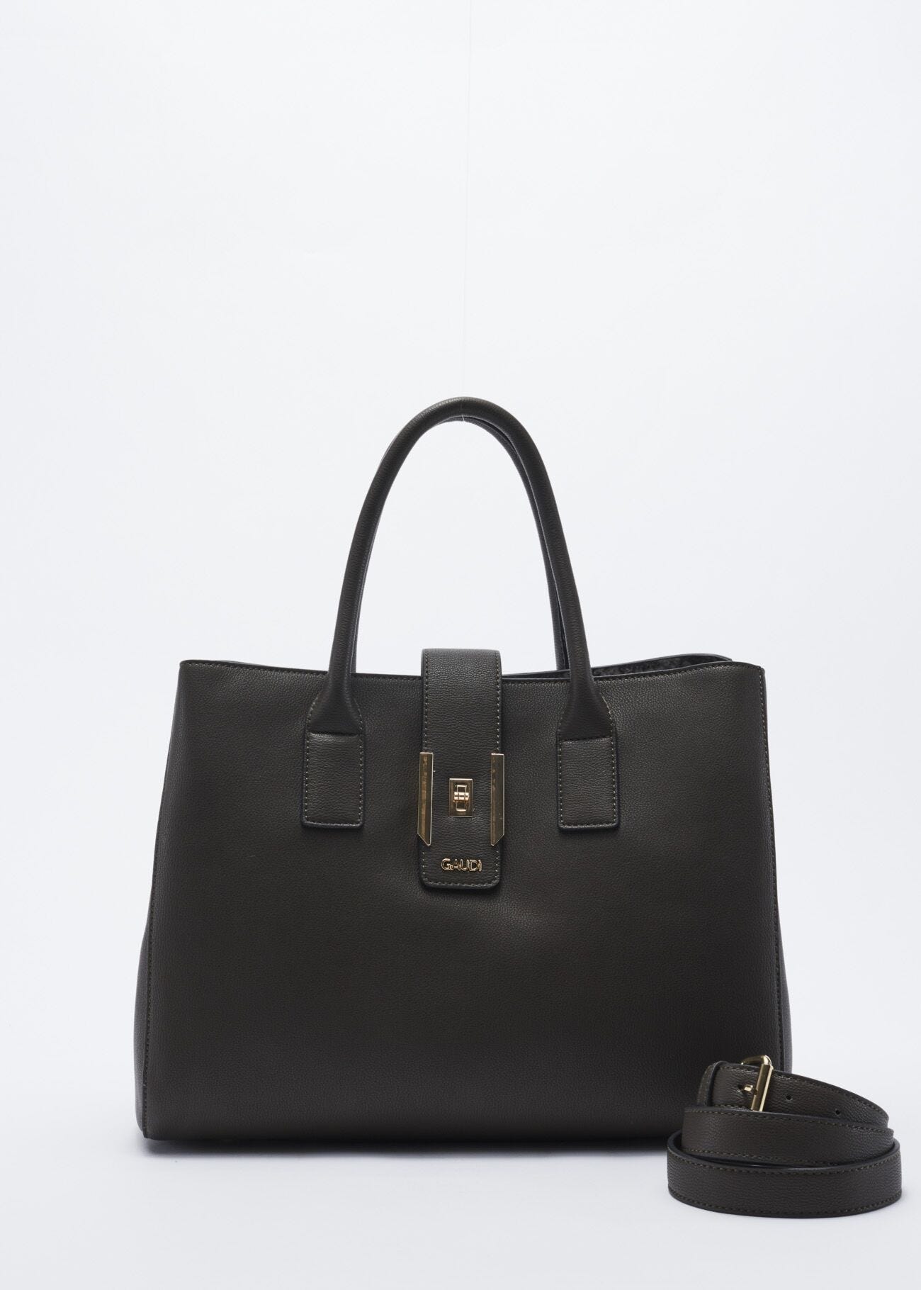 Faux leather bag with removable strap