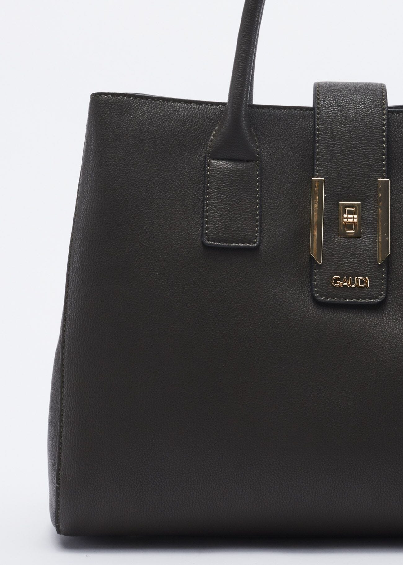 Faux leather bag with removable strap