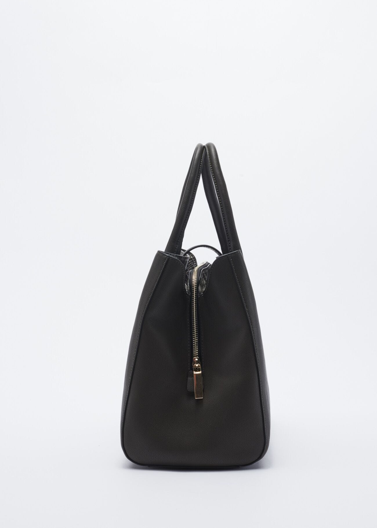 Faux leather bag with removable strap