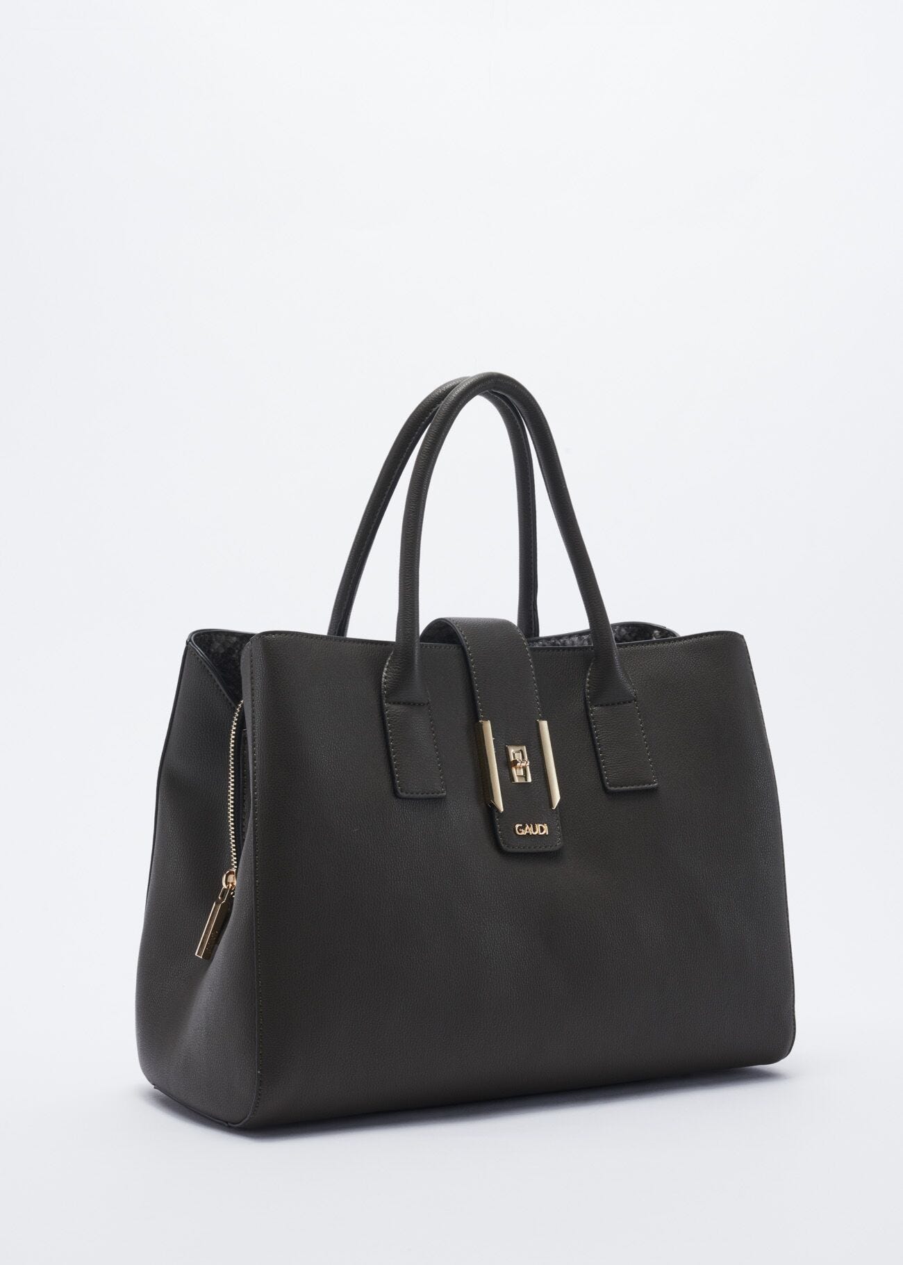 Faux leather bag with removable strap