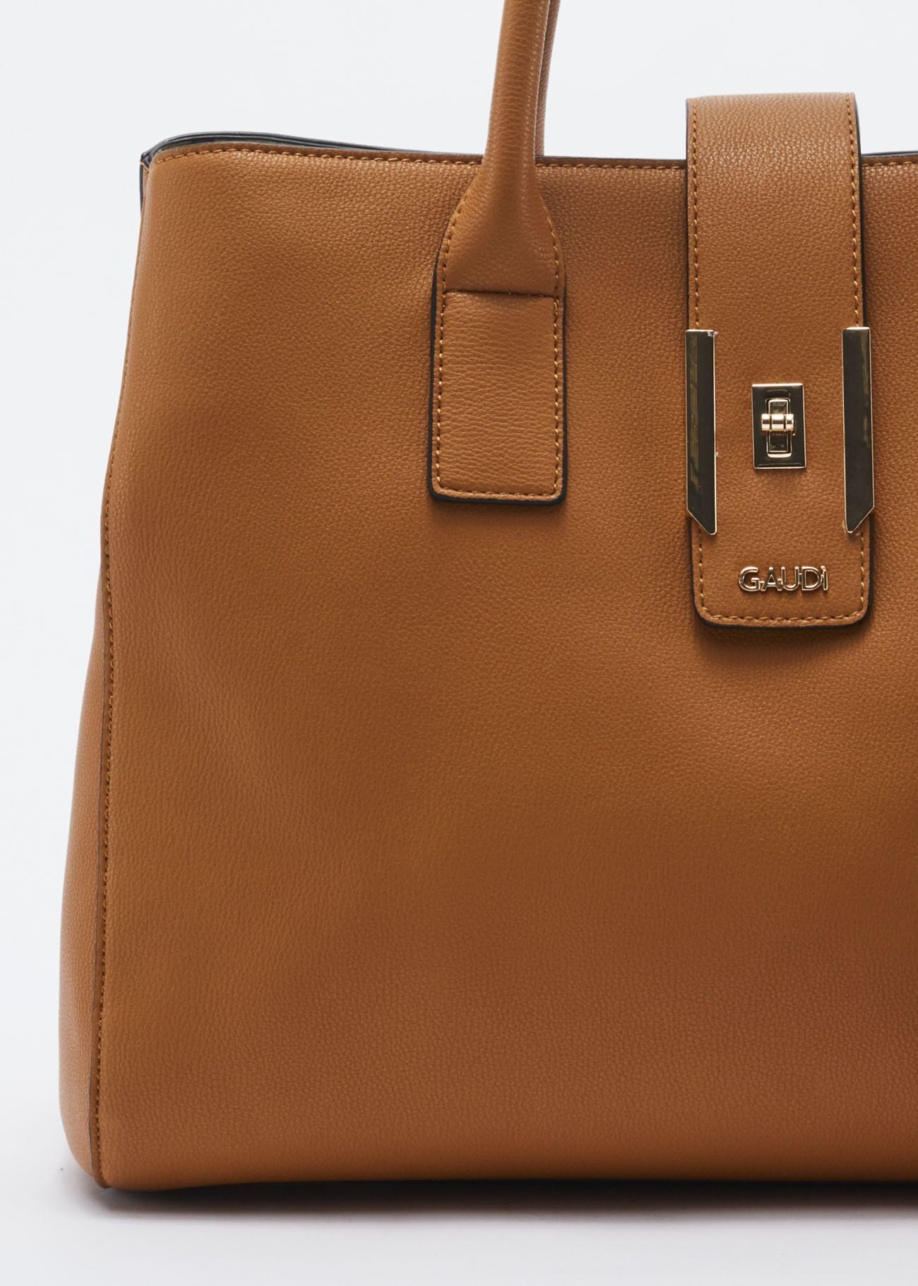 Faux leather bag with removable strap