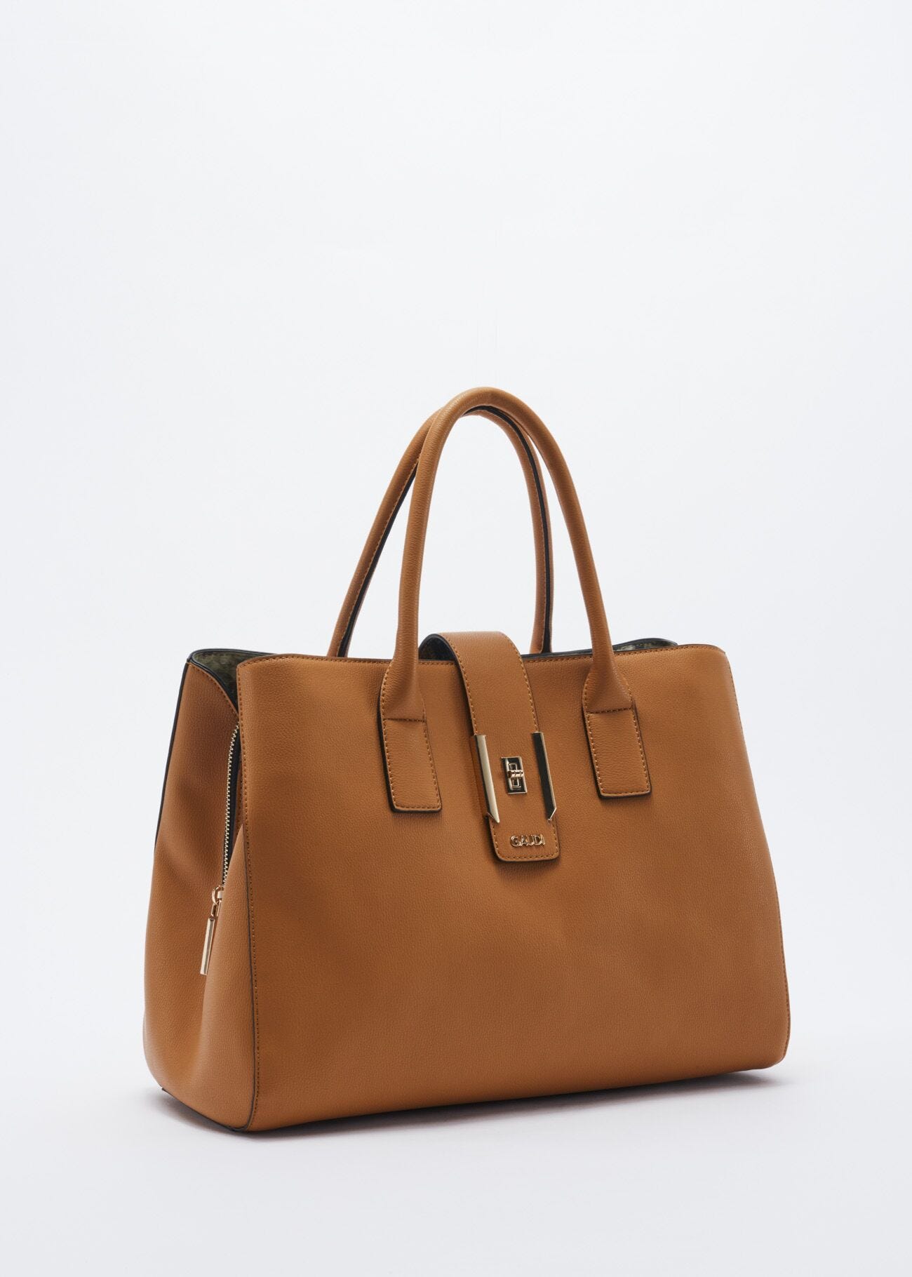 Faux leather bag with removable strap