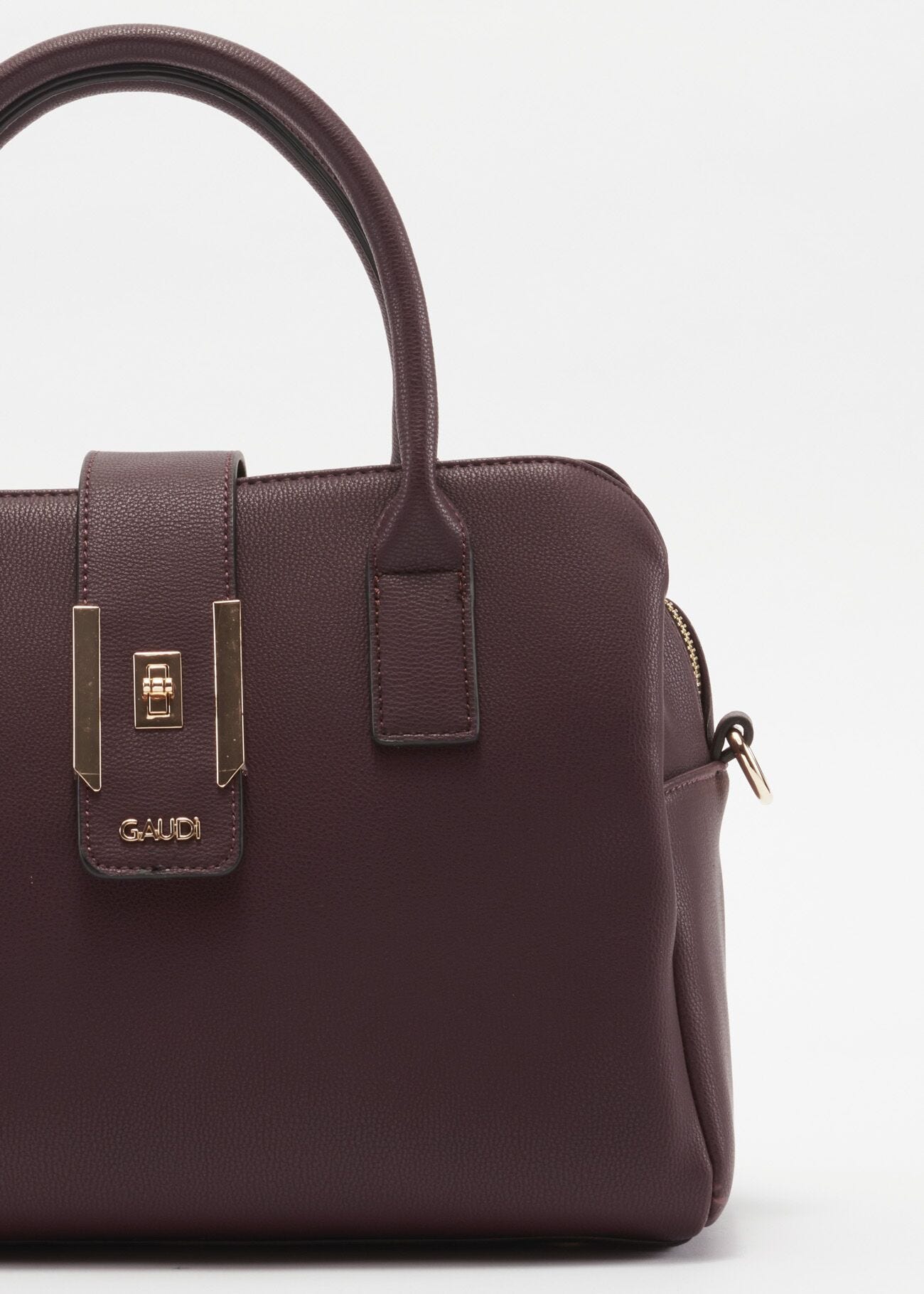Faux leather bag with removable strap