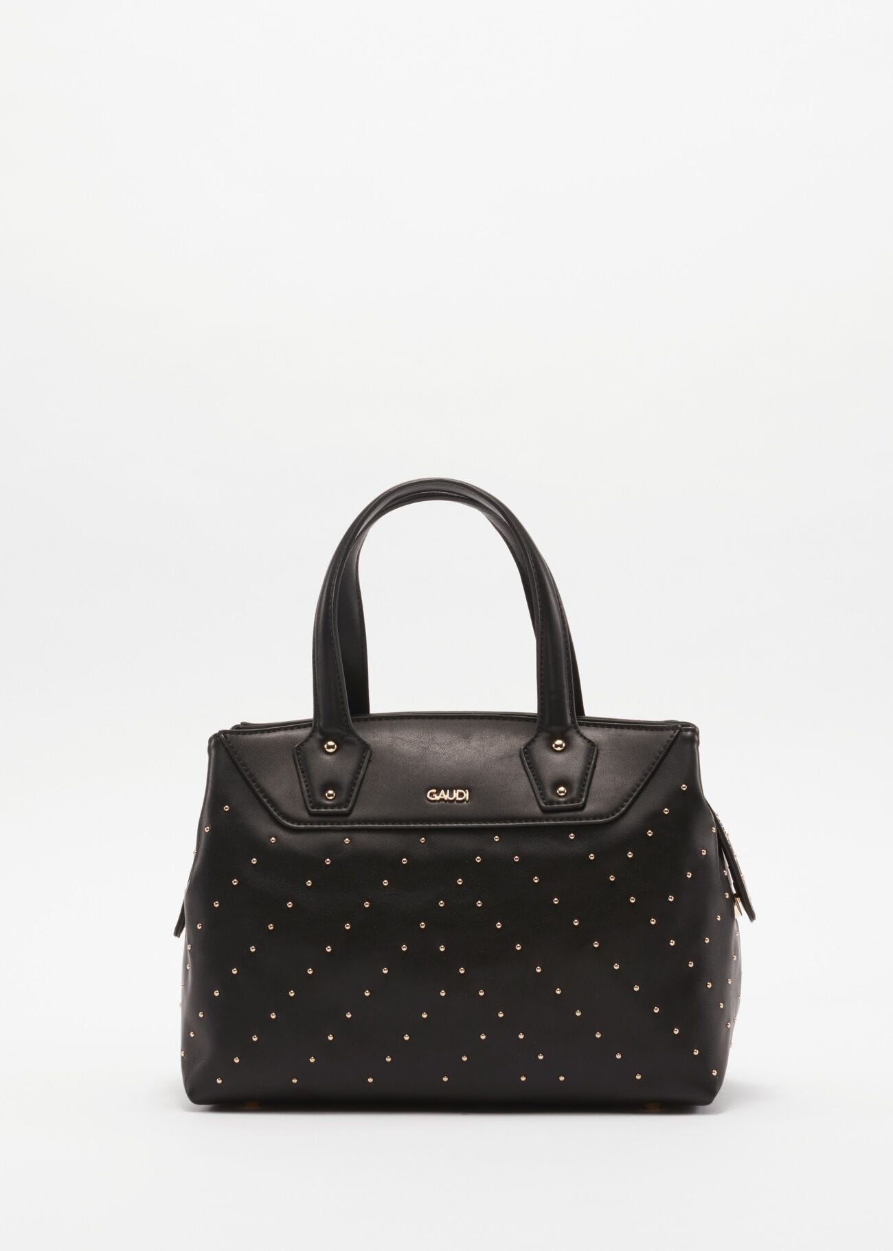 Faux leather bag with embellishment