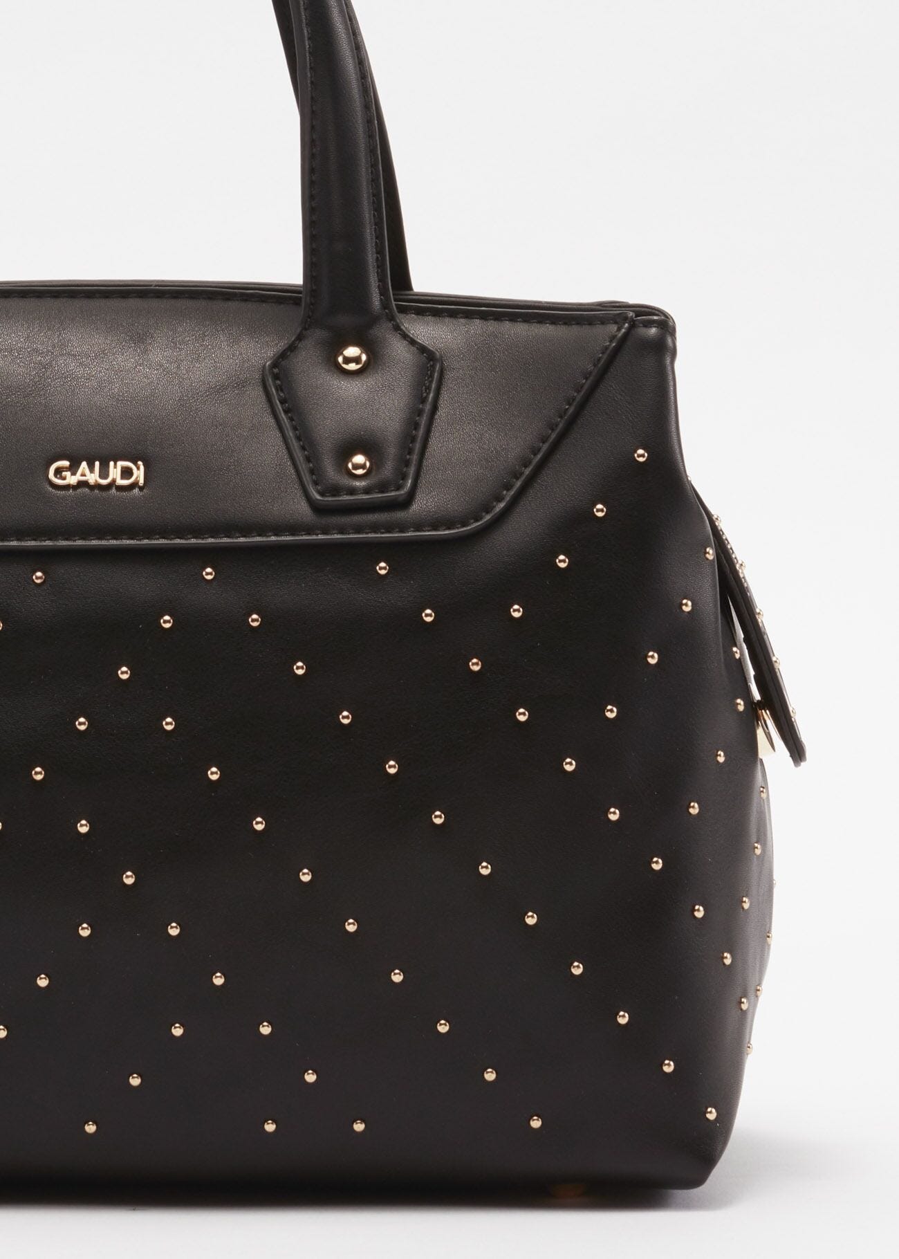 Faux leather bag with embellishment