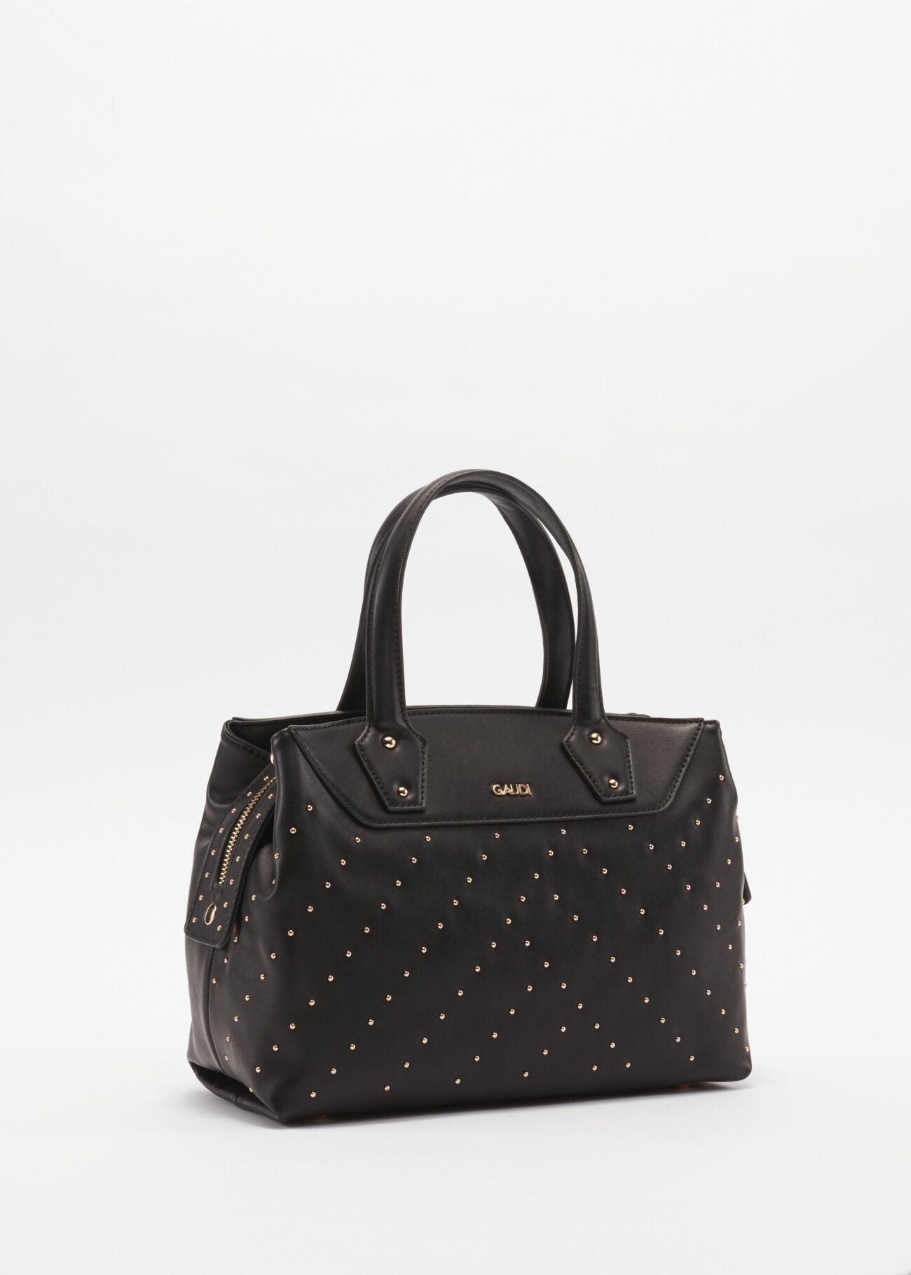 Faux leather bag with embellishment
