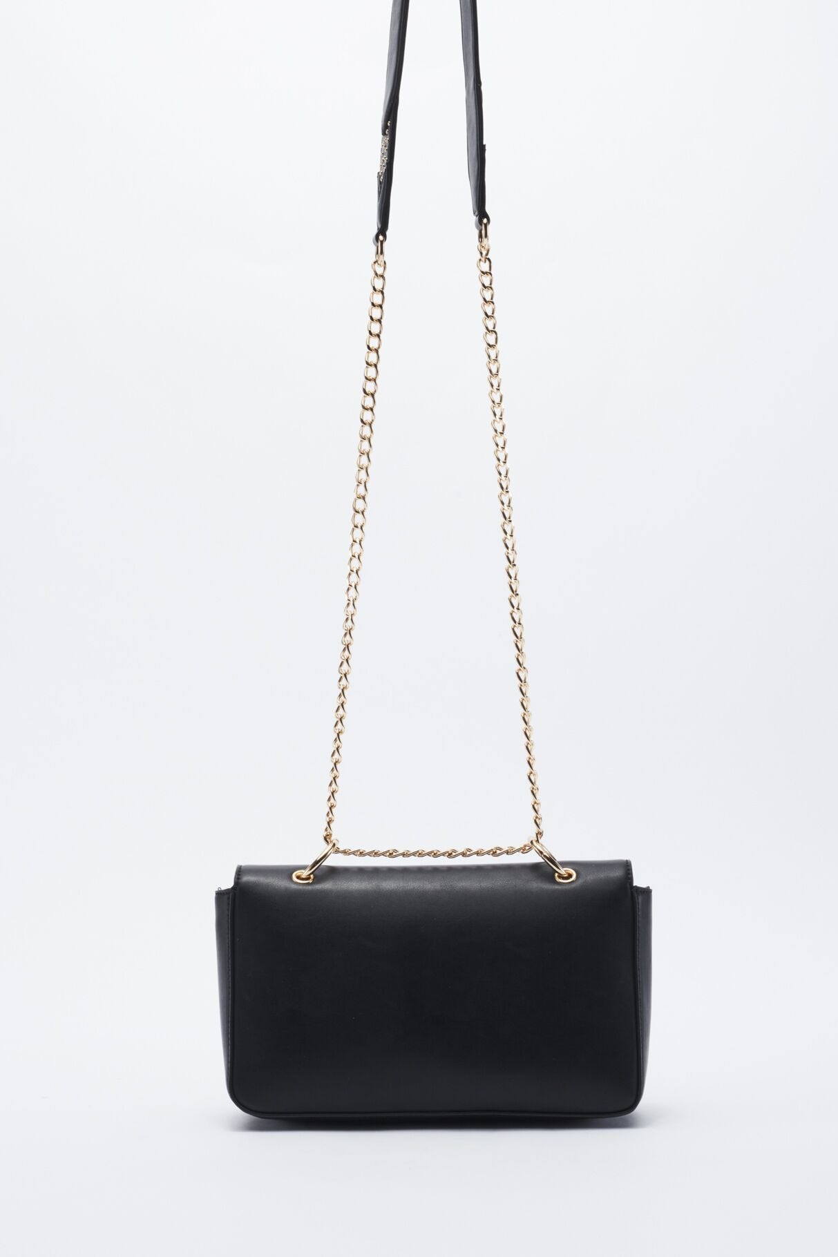 Faux leather crossbody bag with embellishment