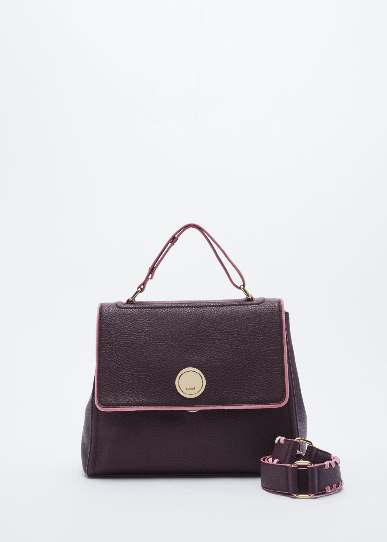 Faux leather bag with embellishment