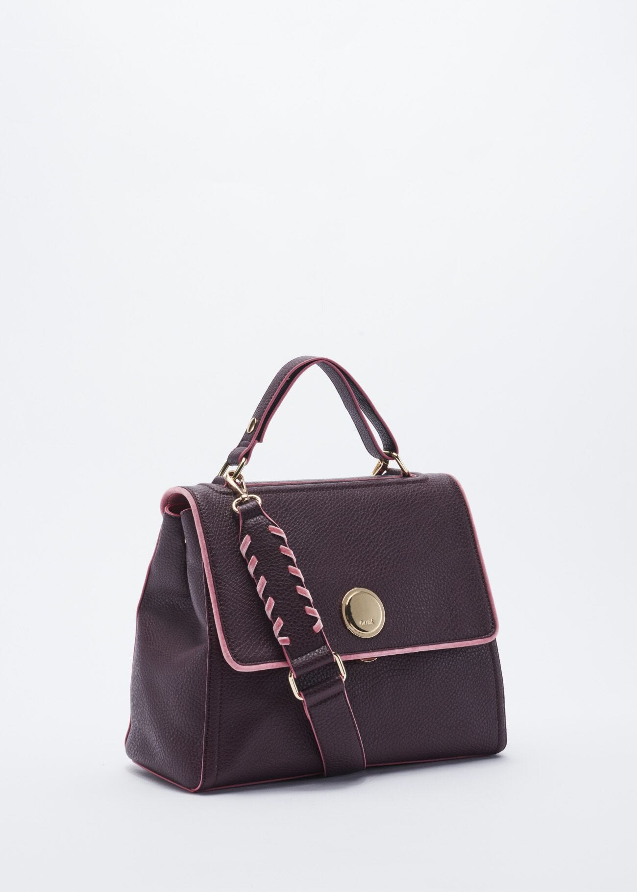 Faux leather bag with embellishment