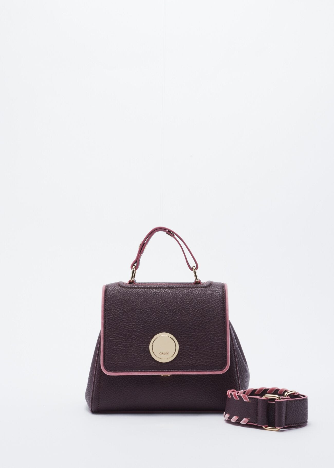 Mini bag in faux leather with embellishment