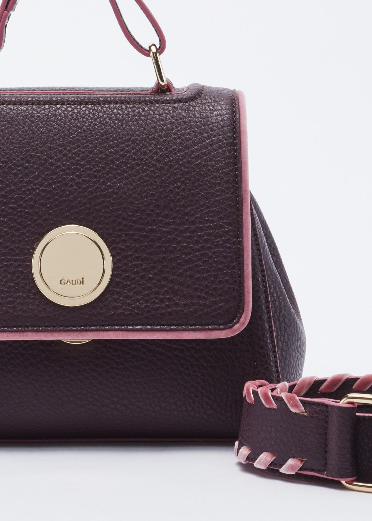 Mini bag in faux leather with embellishment