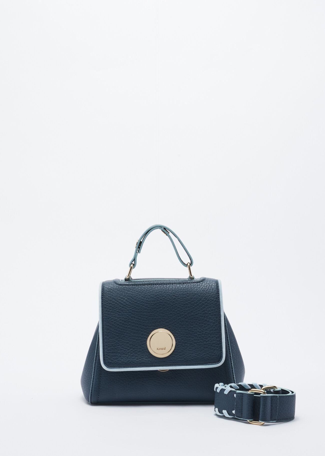 Mini bag in faux leather with embellishment