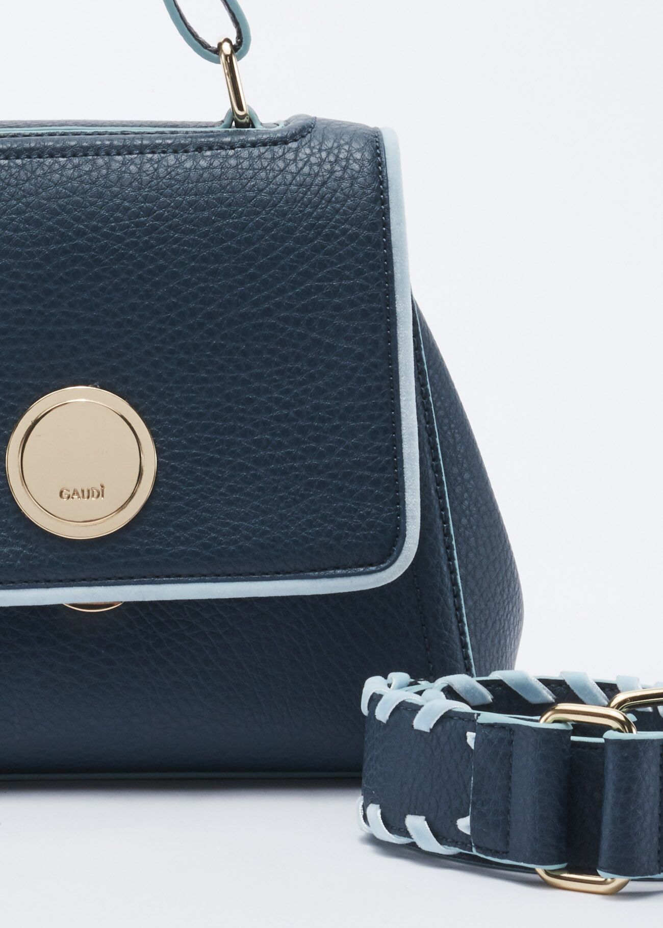 Mini bag in faux leather with embellishment