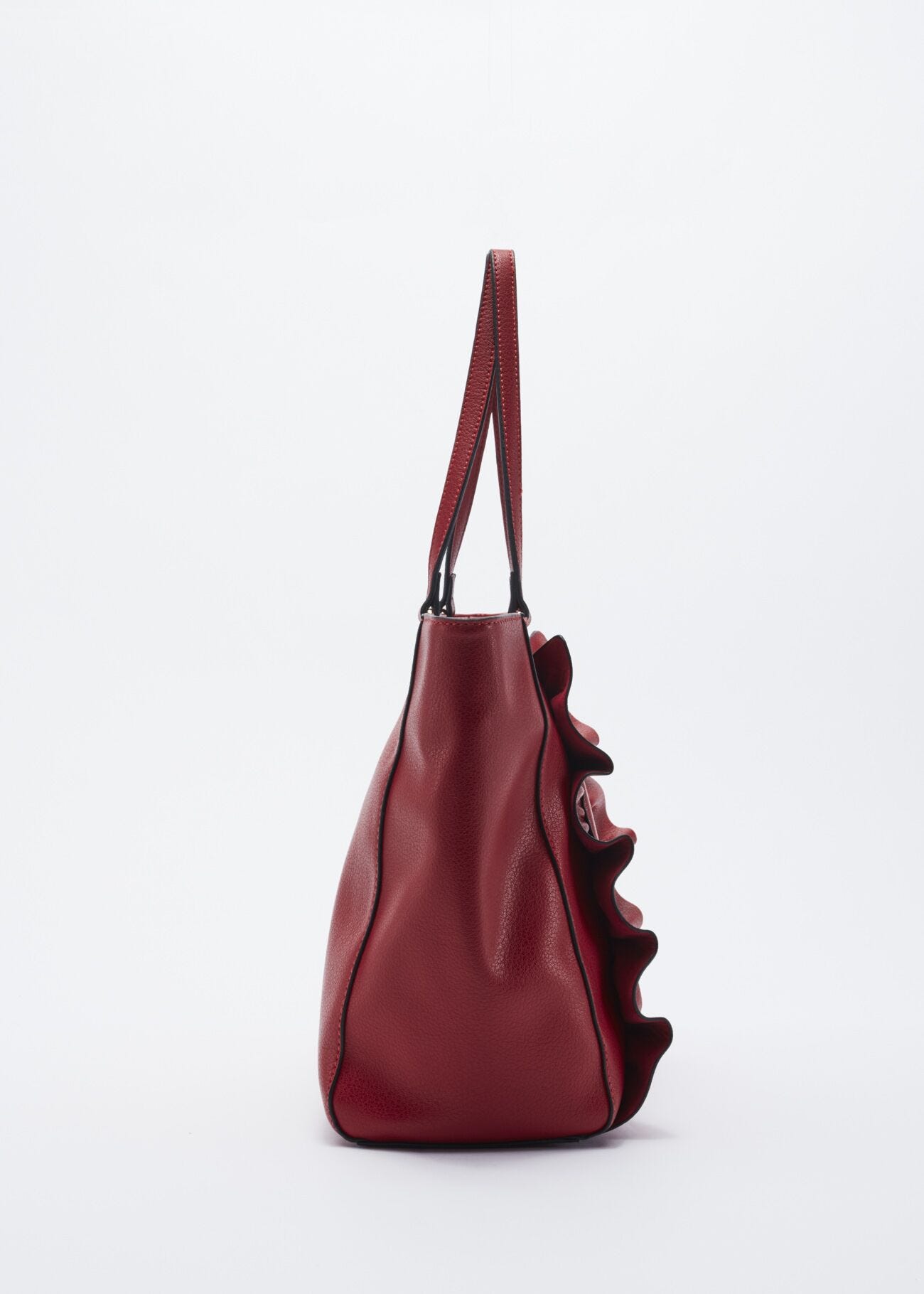 Bag with ruffle embellishment