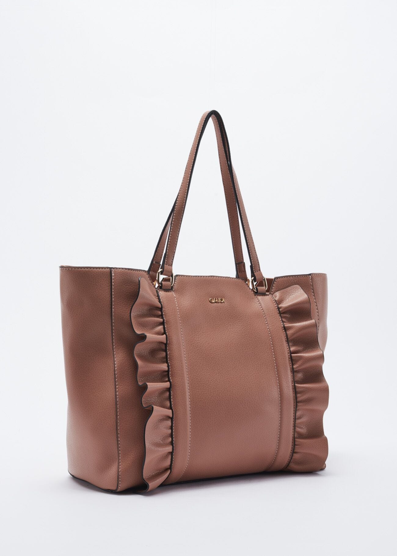 Bag with ruffle embellishment