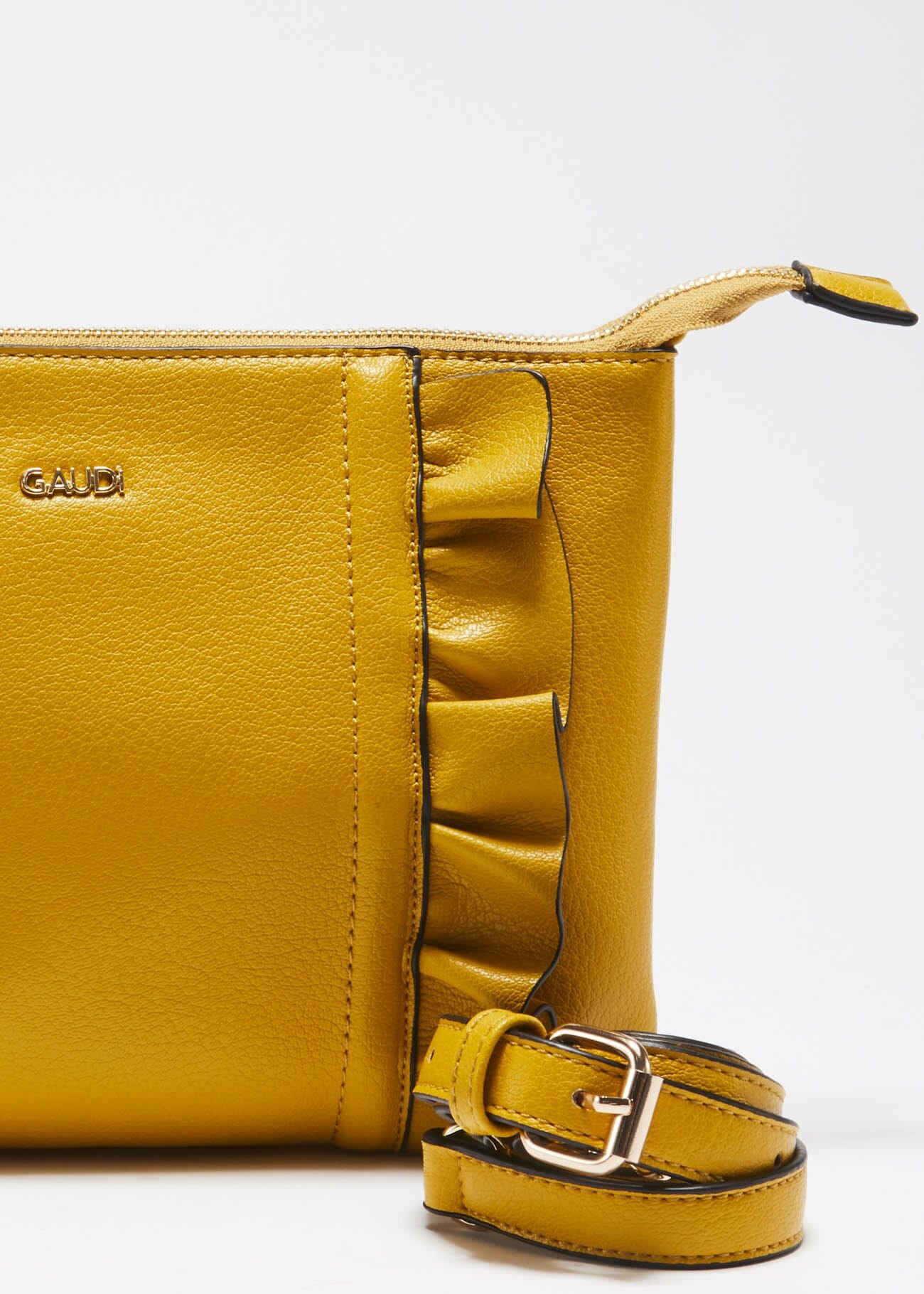Clutch with ruffle embellishment