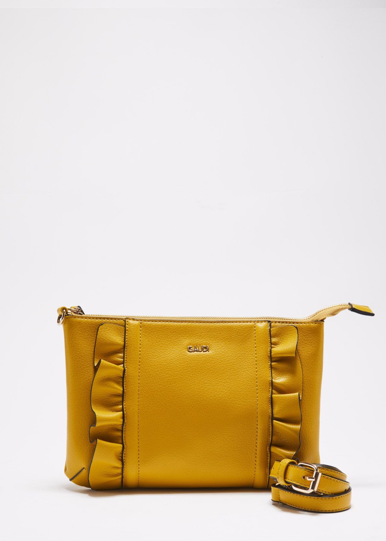 Clutch with ruffle embellishment