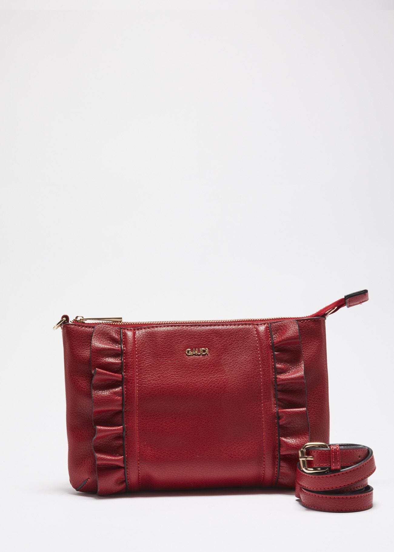 Clutch with ruffle embellishment