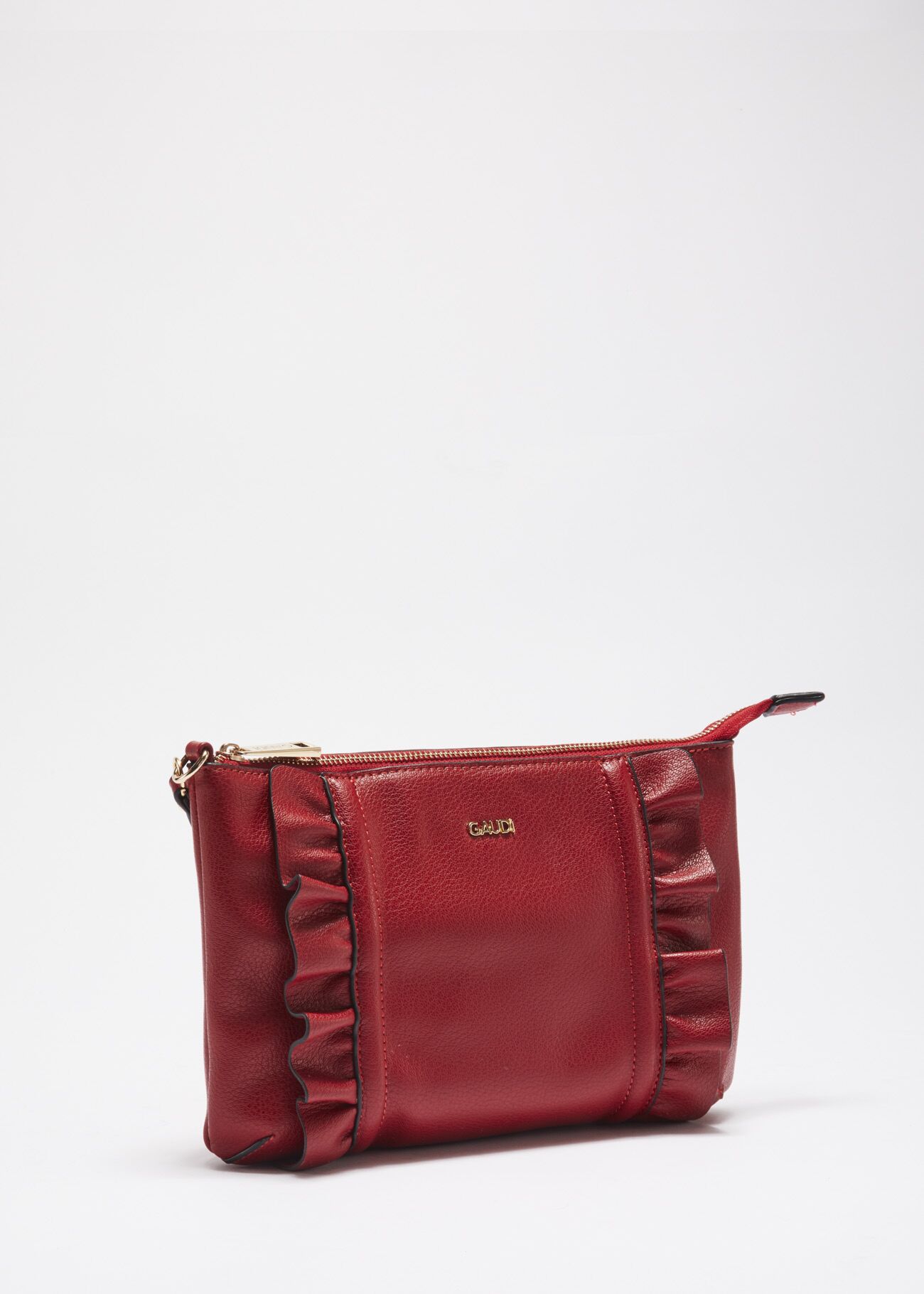 Clutch with ruffle embellishment