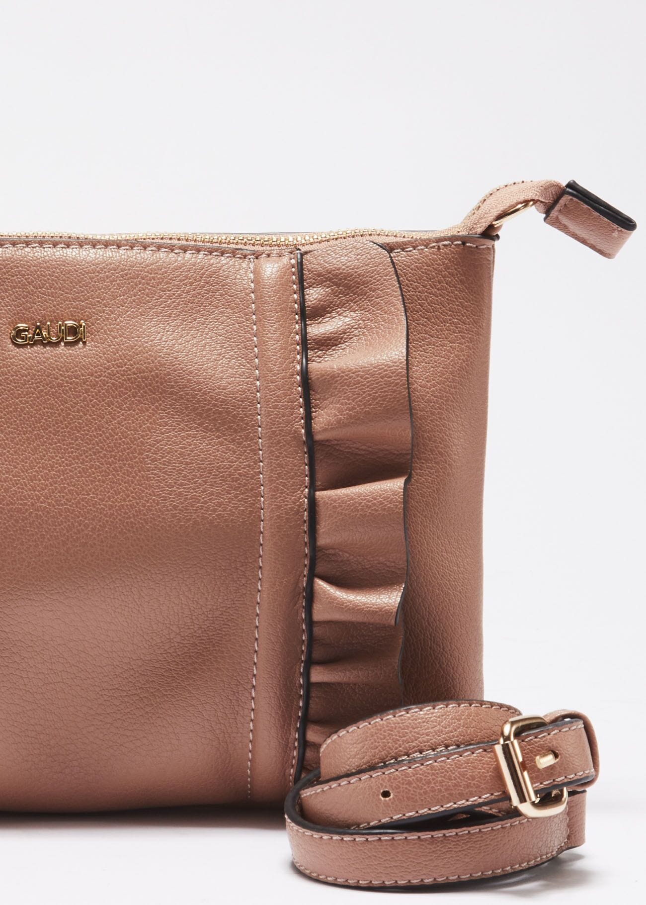 Clutch with ruffle embellishment