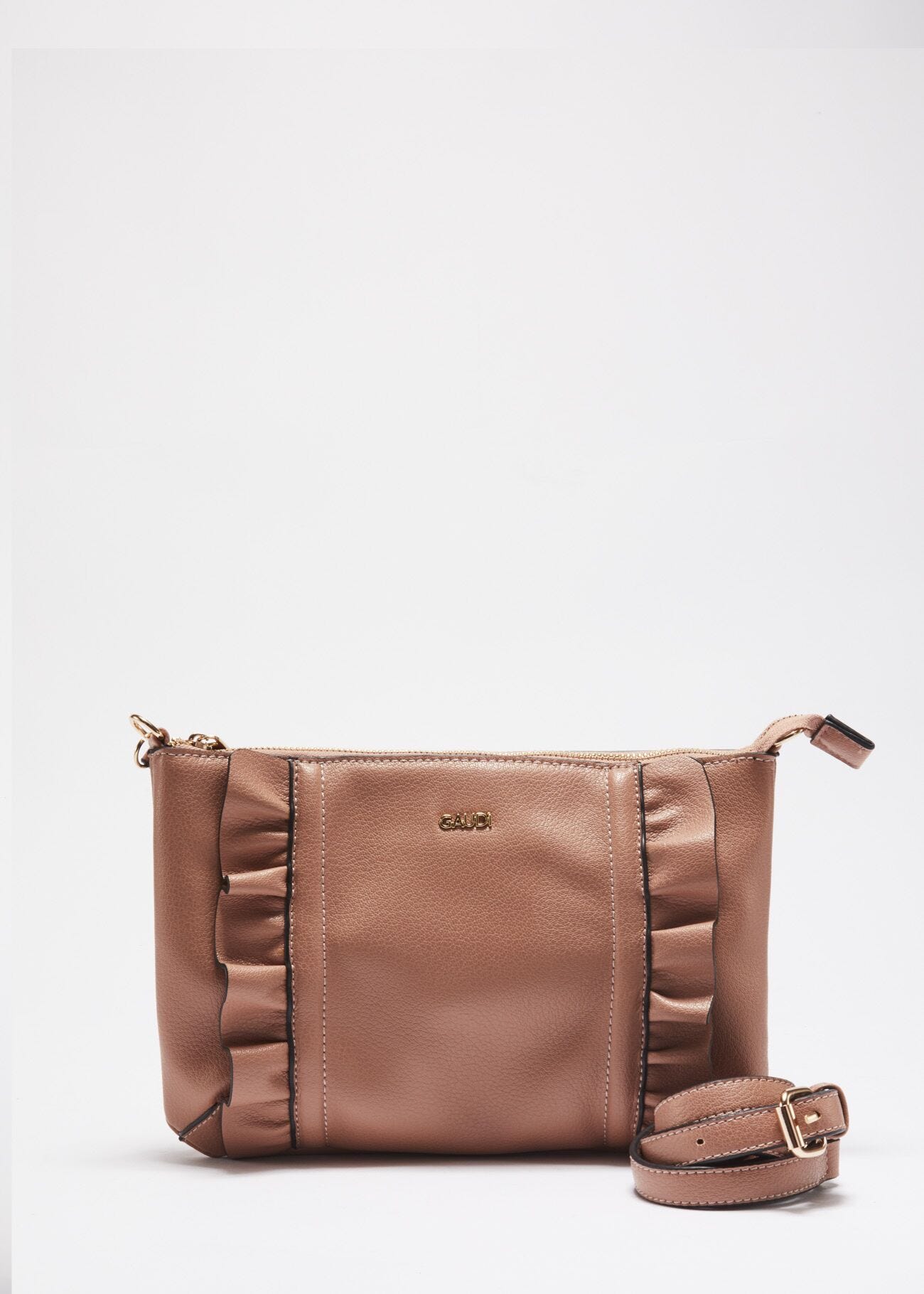 Clutch with ruffle embellishment