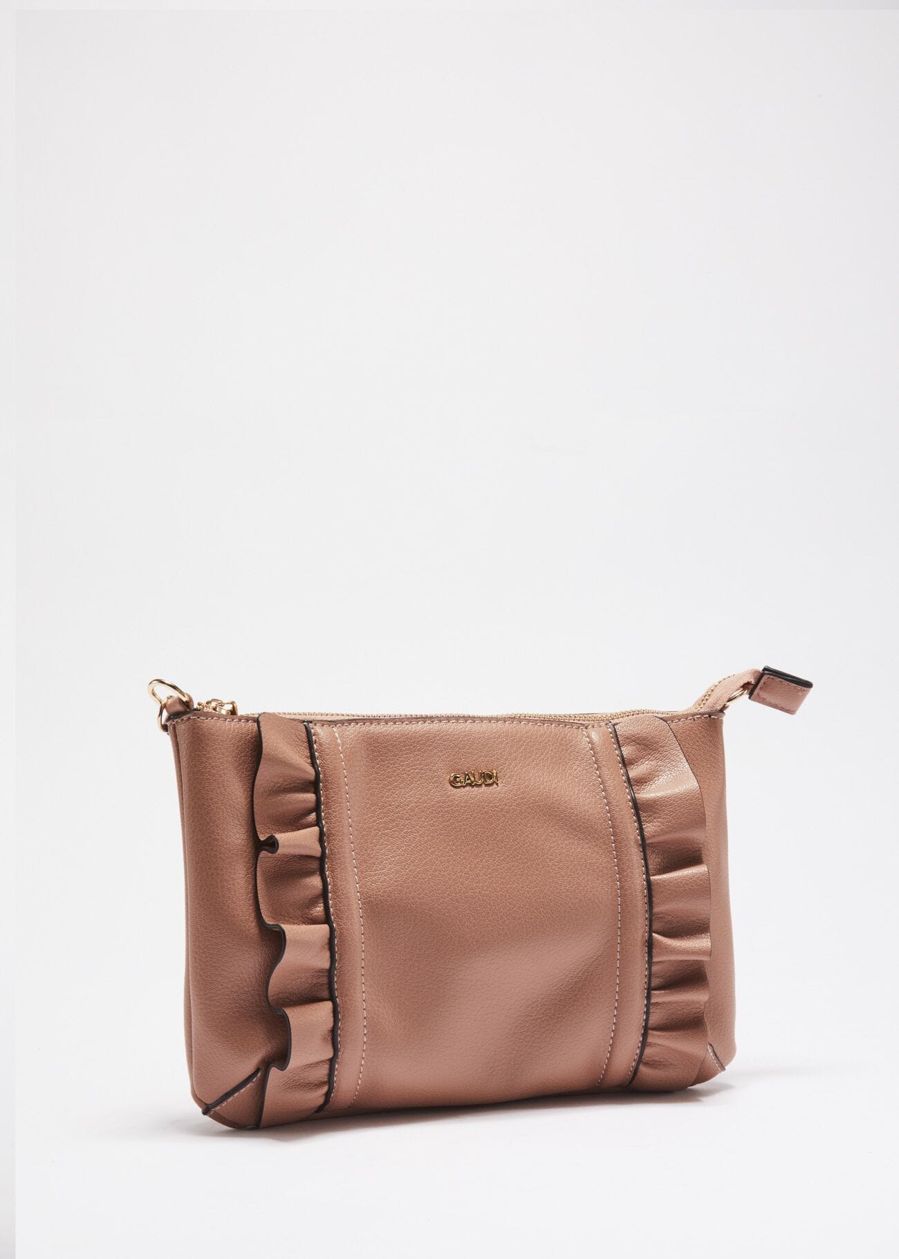 Clutch with ruffle embellishment
