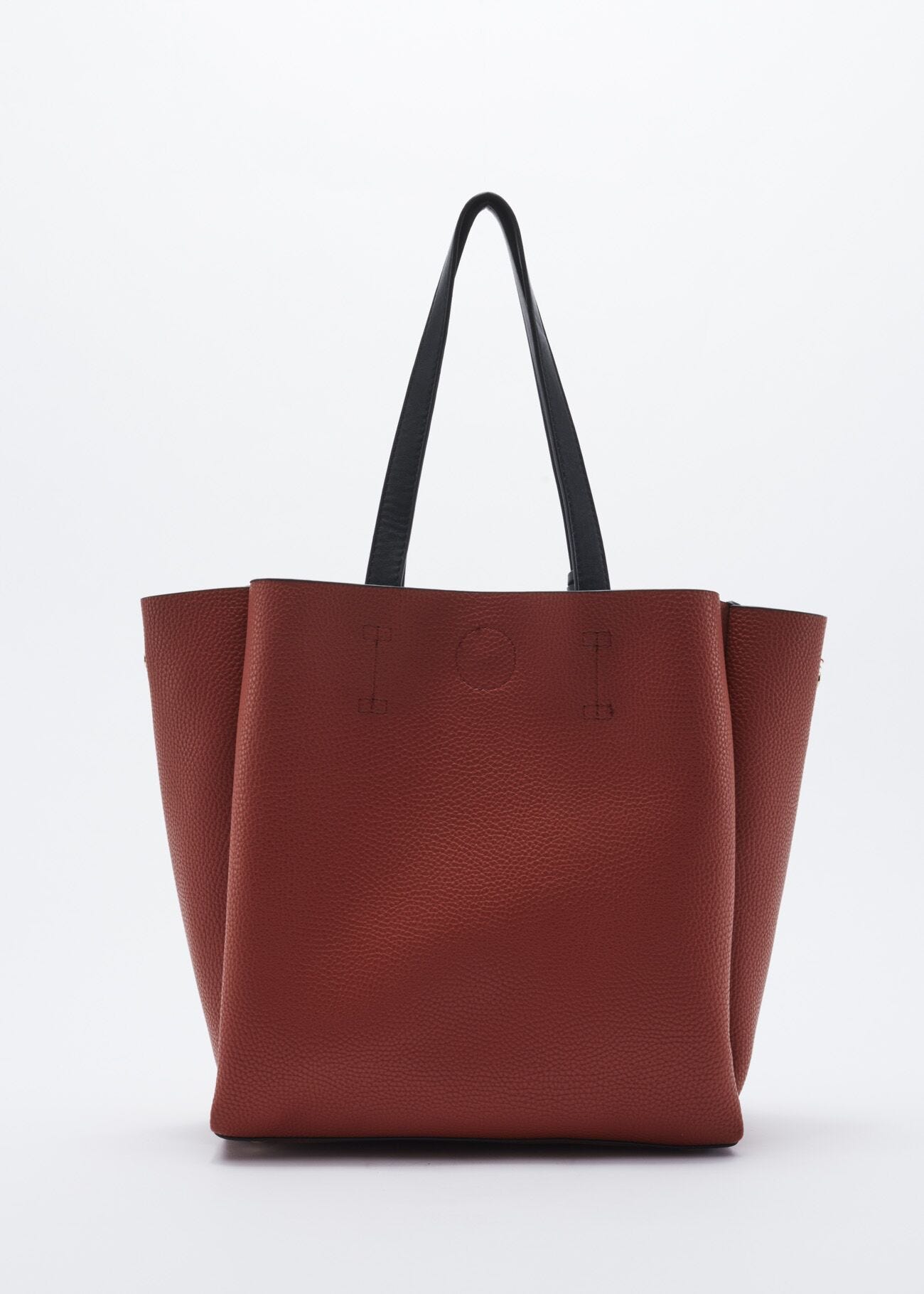 Bag with contrasting colour handles