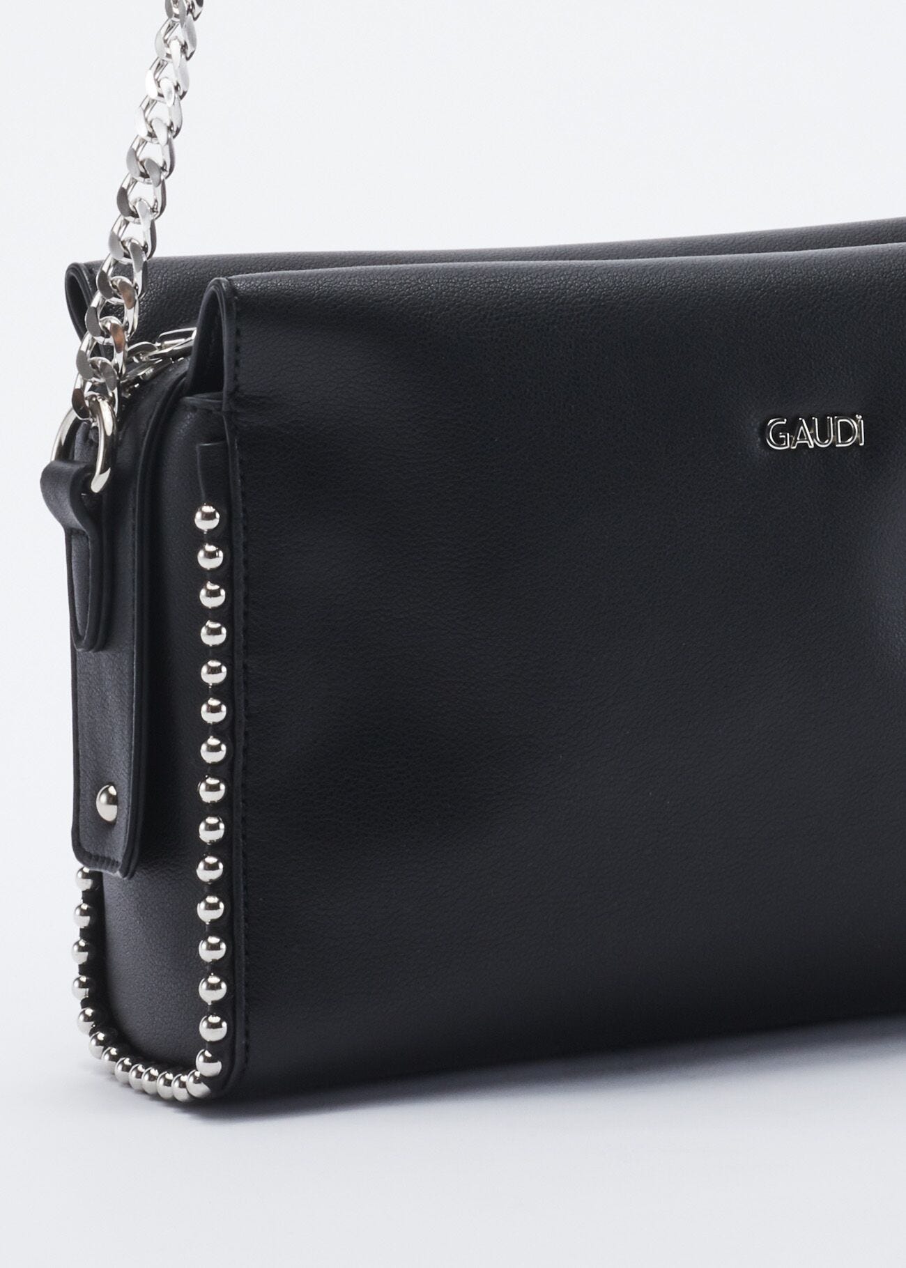Faux leather crossbody bag with stud embellishment