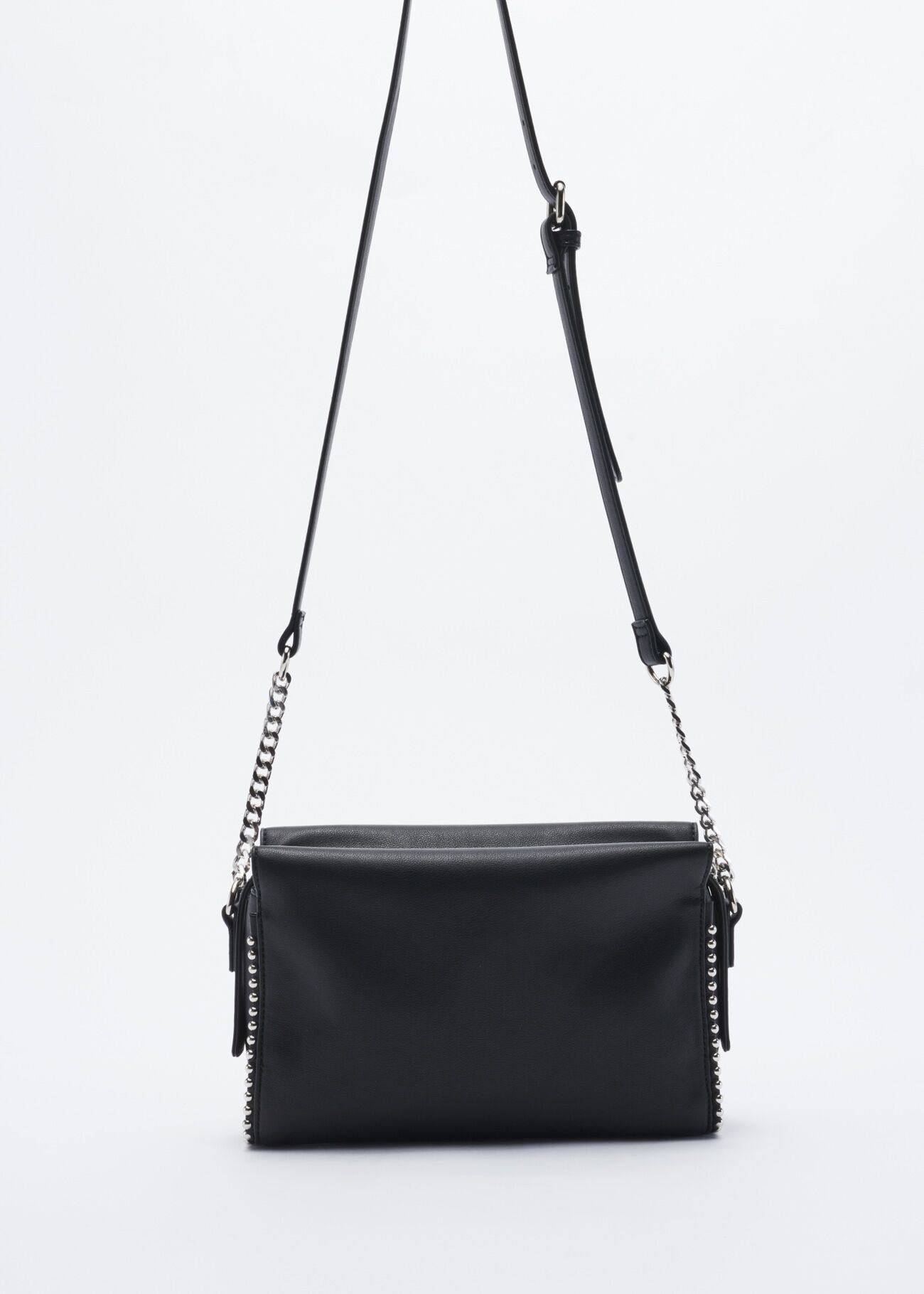 Faux leather crossbody bag with stud embellishment