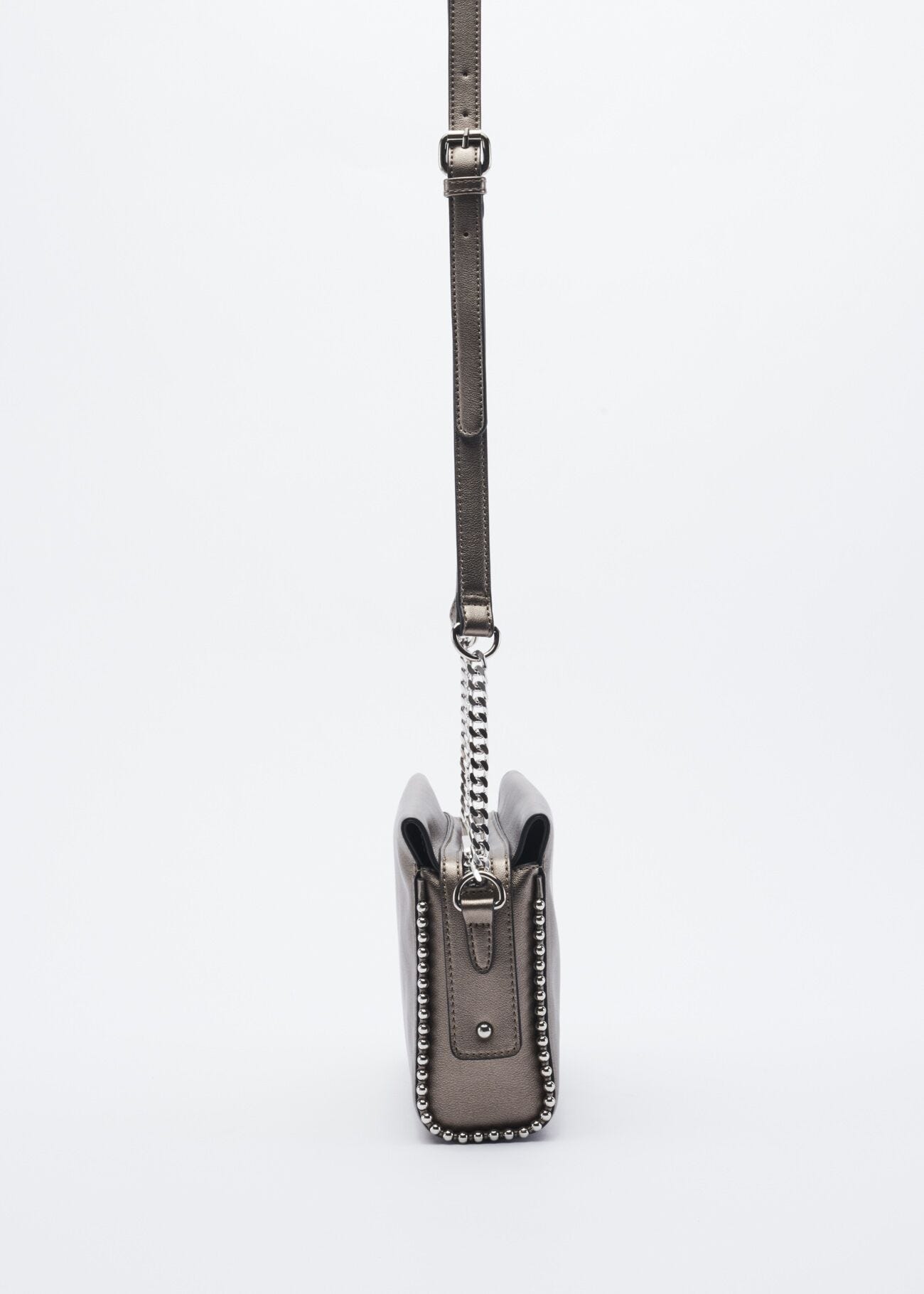 Faux leather crossbody bag with stud embellishment