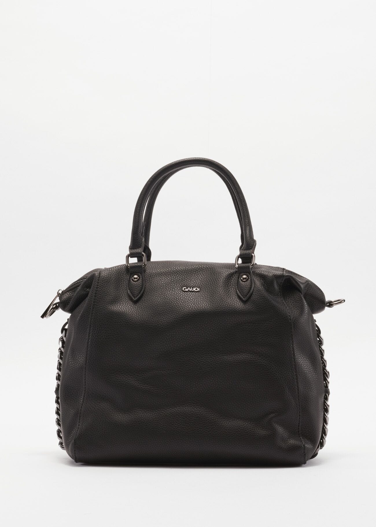 Bag with metal chain decoration